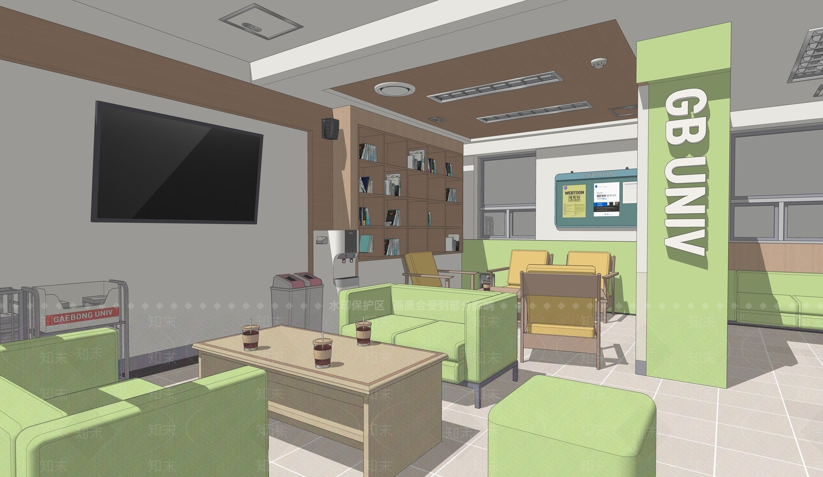 现代休息区SU模型下载【ID:1148727459】