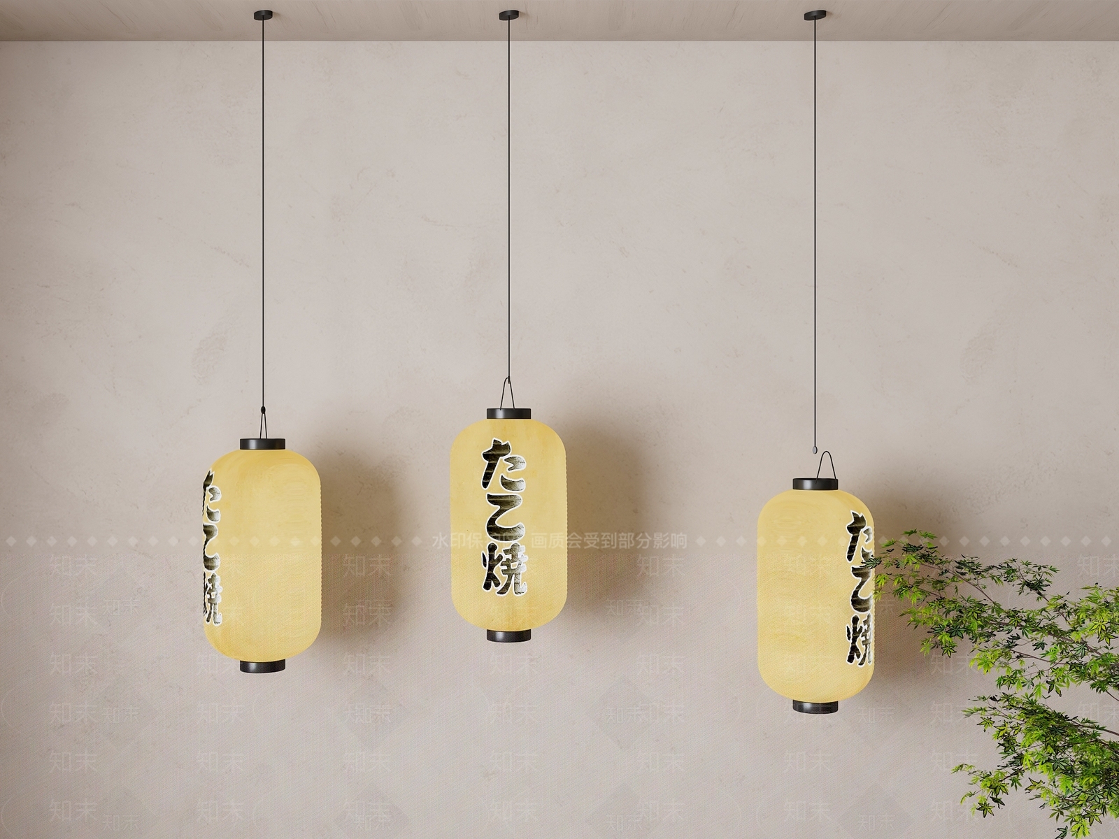 日式吊灯3D模型下载【ID:1148728517】