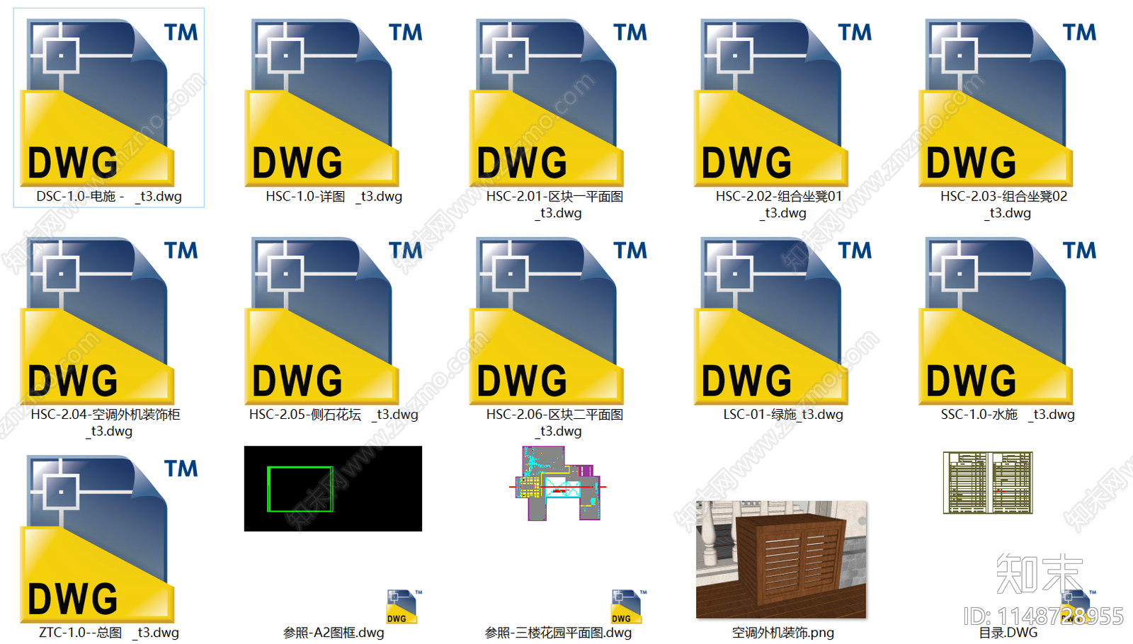一整套新中式别墅屋顶花园景观cad施工图下载【ID:1148728955】