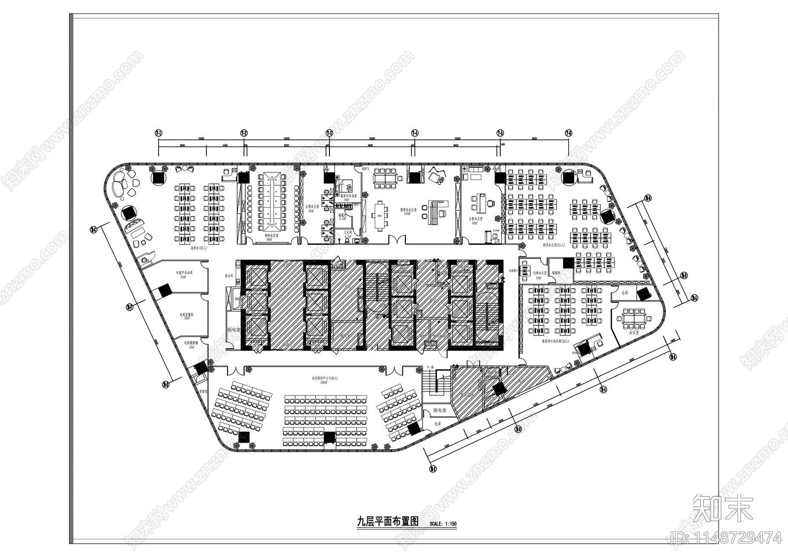 融创办公室室内cad施工图下载【ID:1148729474】