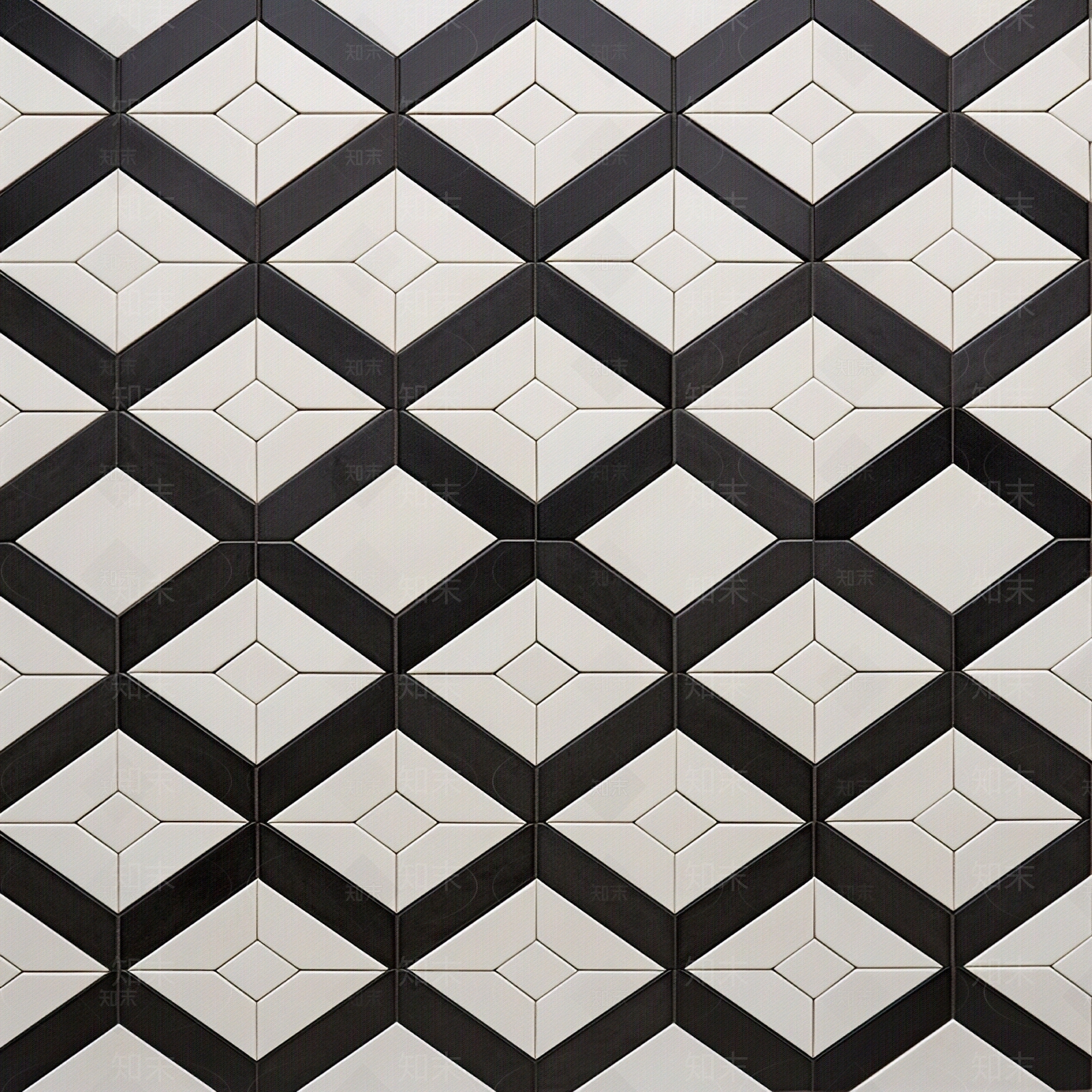 黑白菱形砖贴图下载【ID:1148729387】