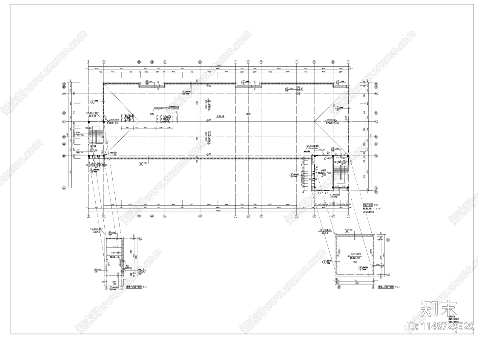 新中式风格幼儿园建筑cad施工图下载【ID:1148729529】