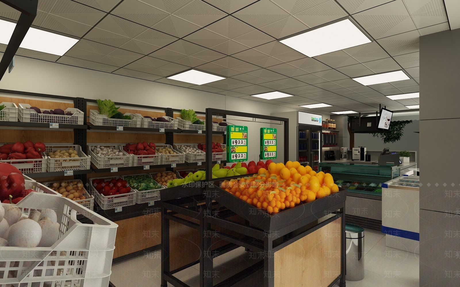 现代超市3D模型下载【ID:1148731192】