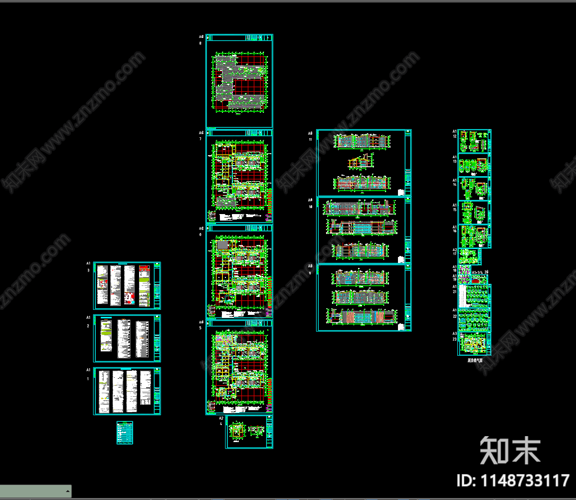 现代幼儿园建筑cad施工图下载【ID:1148733117】