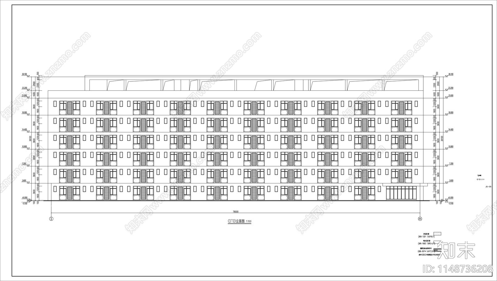 产业园区多层公寓楼建筑cad施工图下载【ID:1148736208】