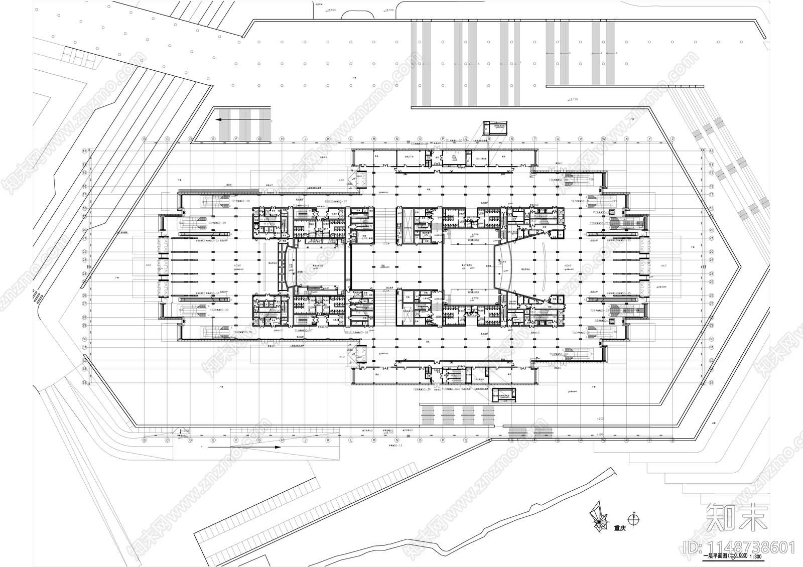 现代大剧院建筑cad施工图下载【ID:1148738601】