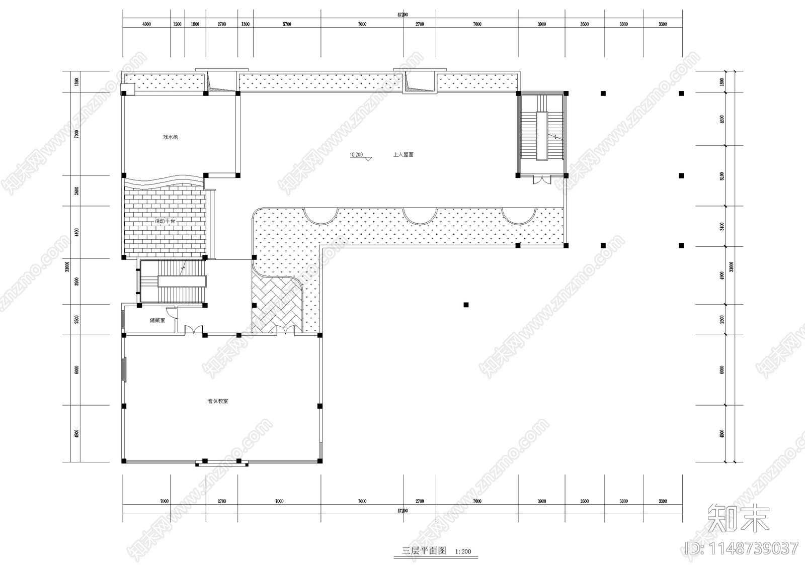 现代幼儿园建筑cad施工图下载【ID:1148739037】