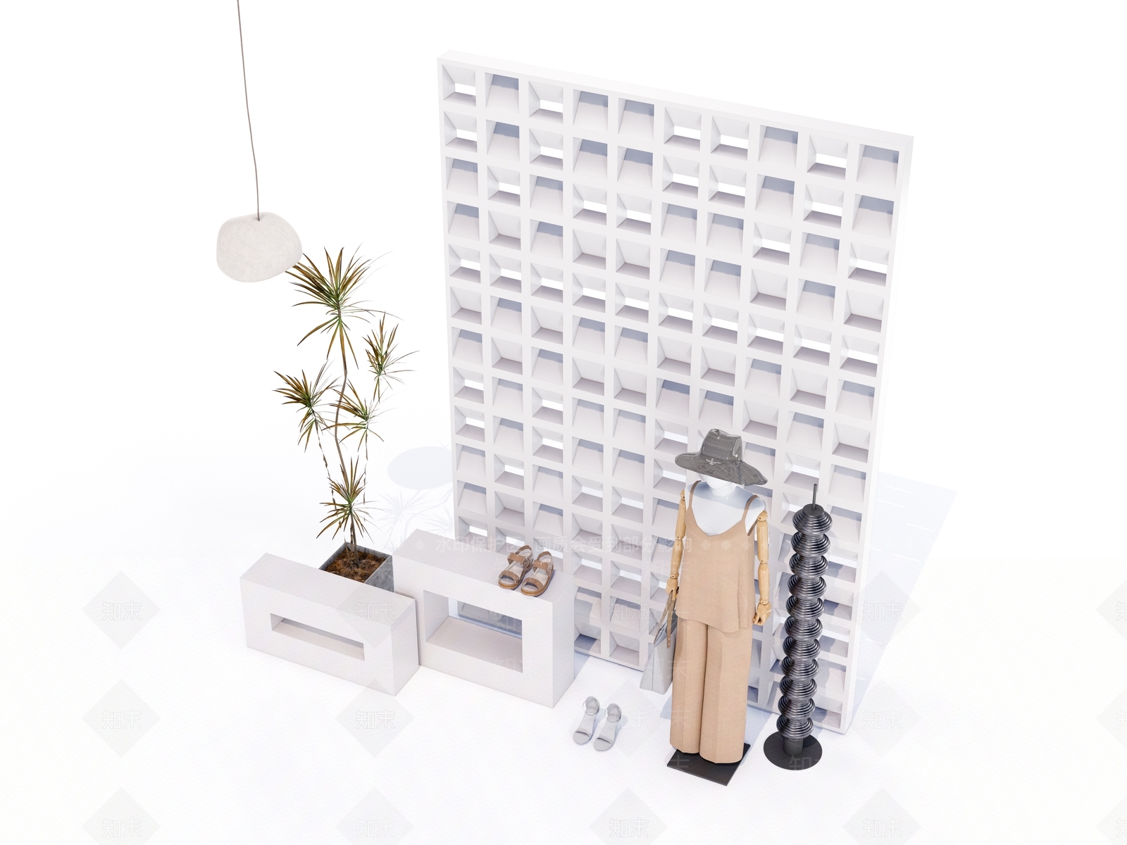 现代橱窗展示SU模型下载【ID:1148741799】