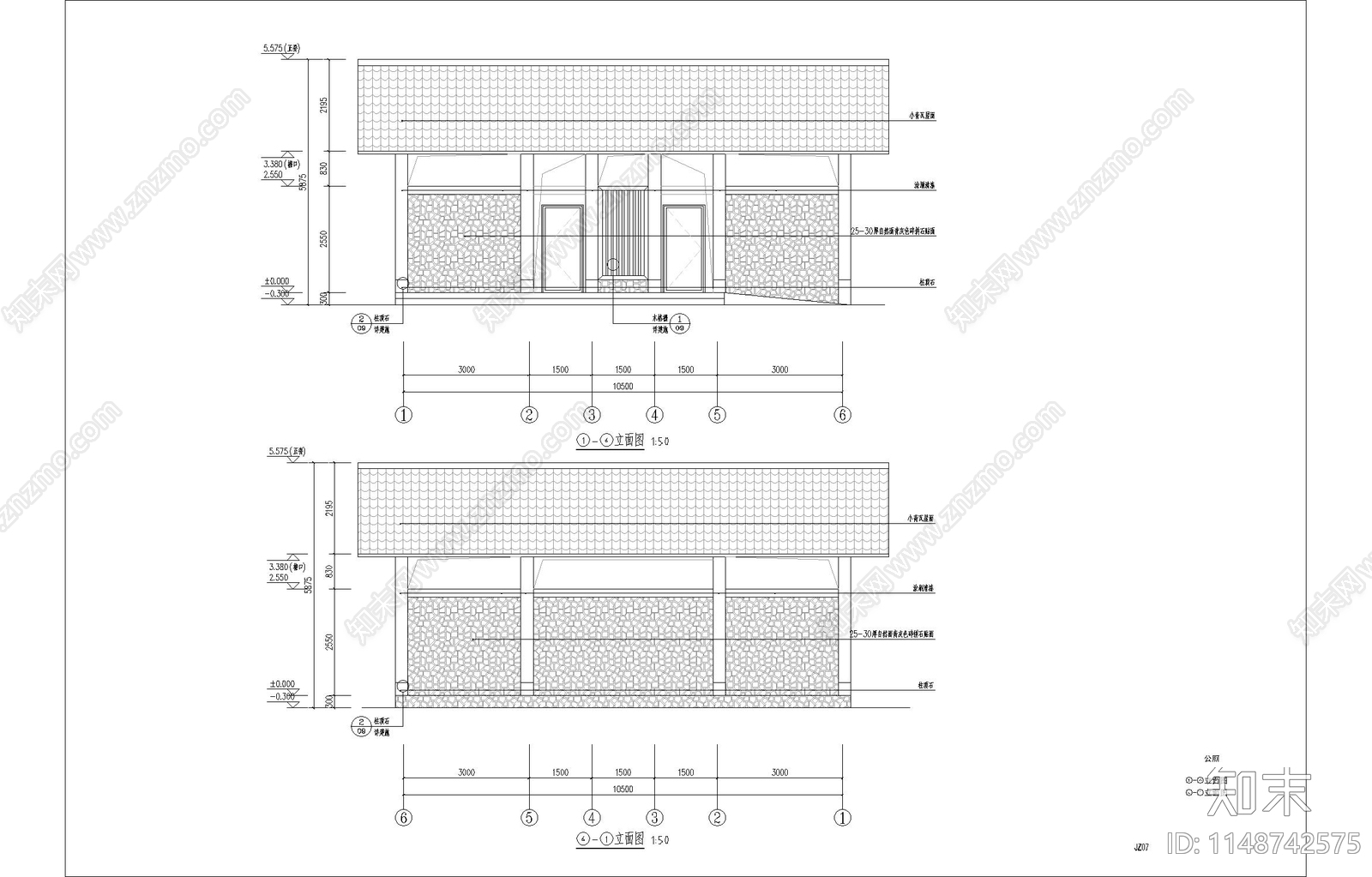 木结构公厕建筑cad施工图下载【ID:1148742575】