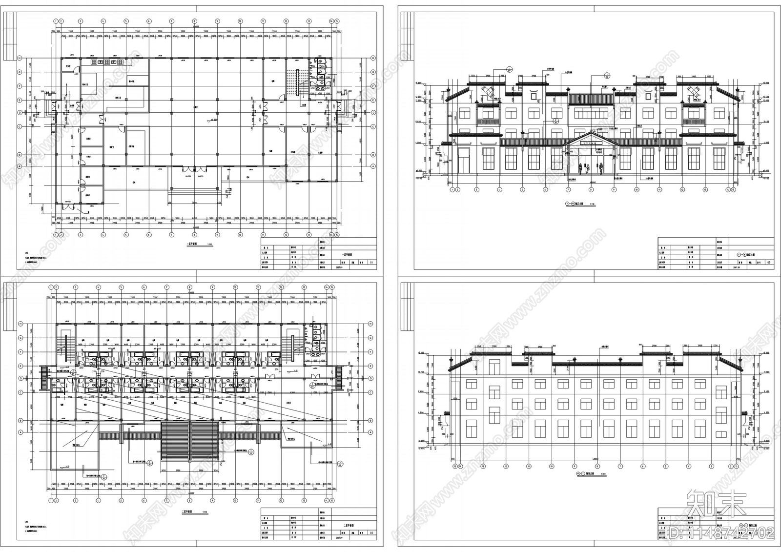 徽派建筑仿古建筑建筑施工图下载【ID:1148742702】