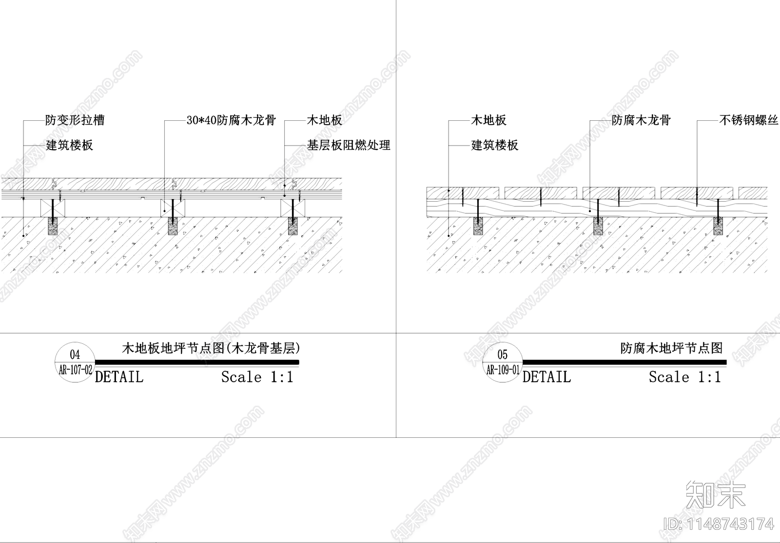 地坪做法工艺节点cad施工图下载【ID:1148743174】