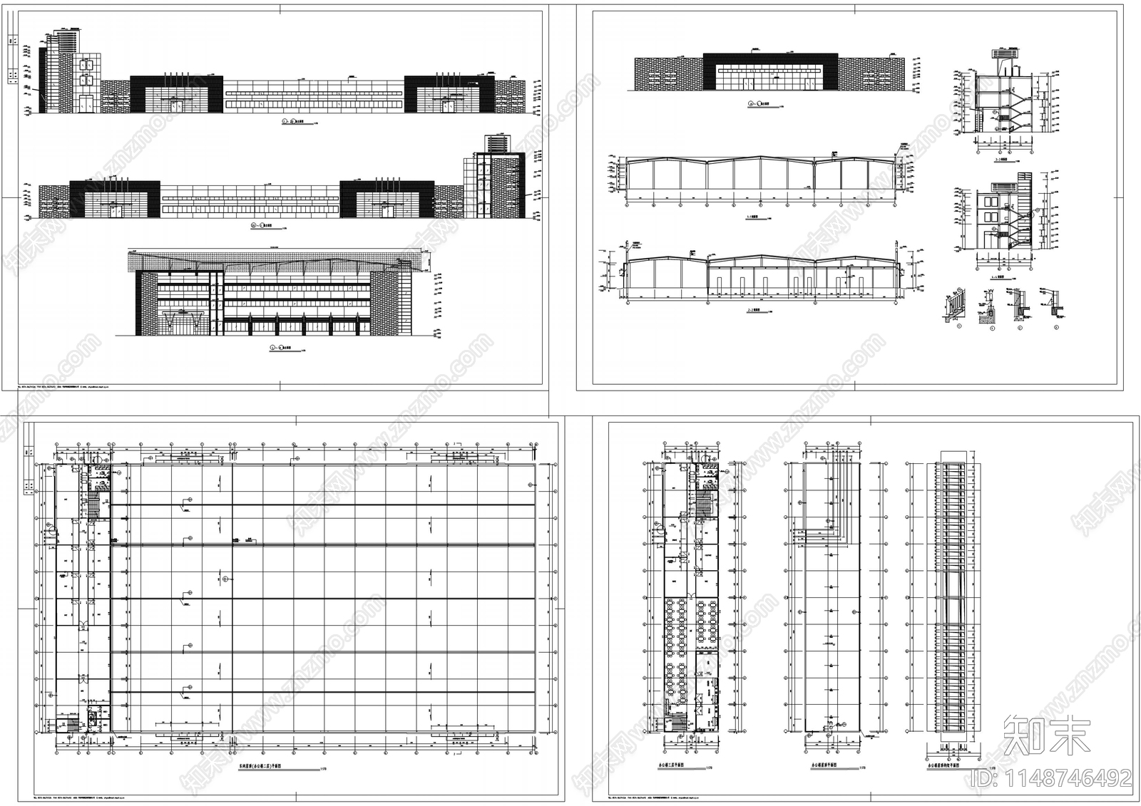 270套钢结构厂房工厂建筑cad施工图下载【ID:1148746492】