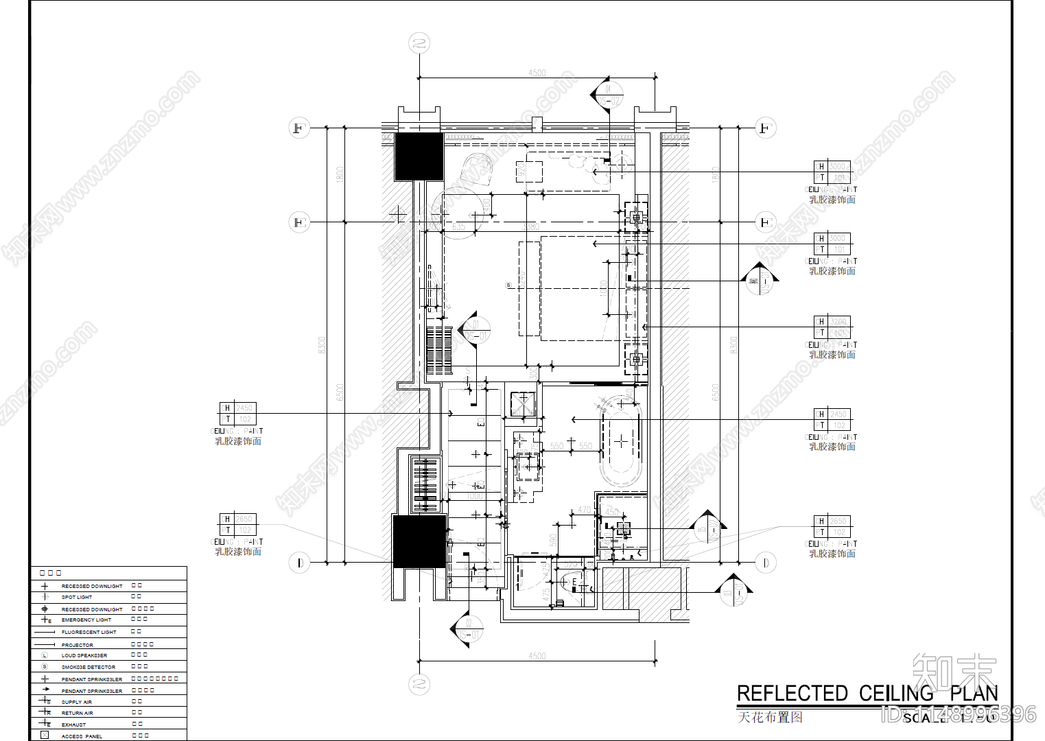 五星级酒店样板间cad施工图下载【ID:1148996396】