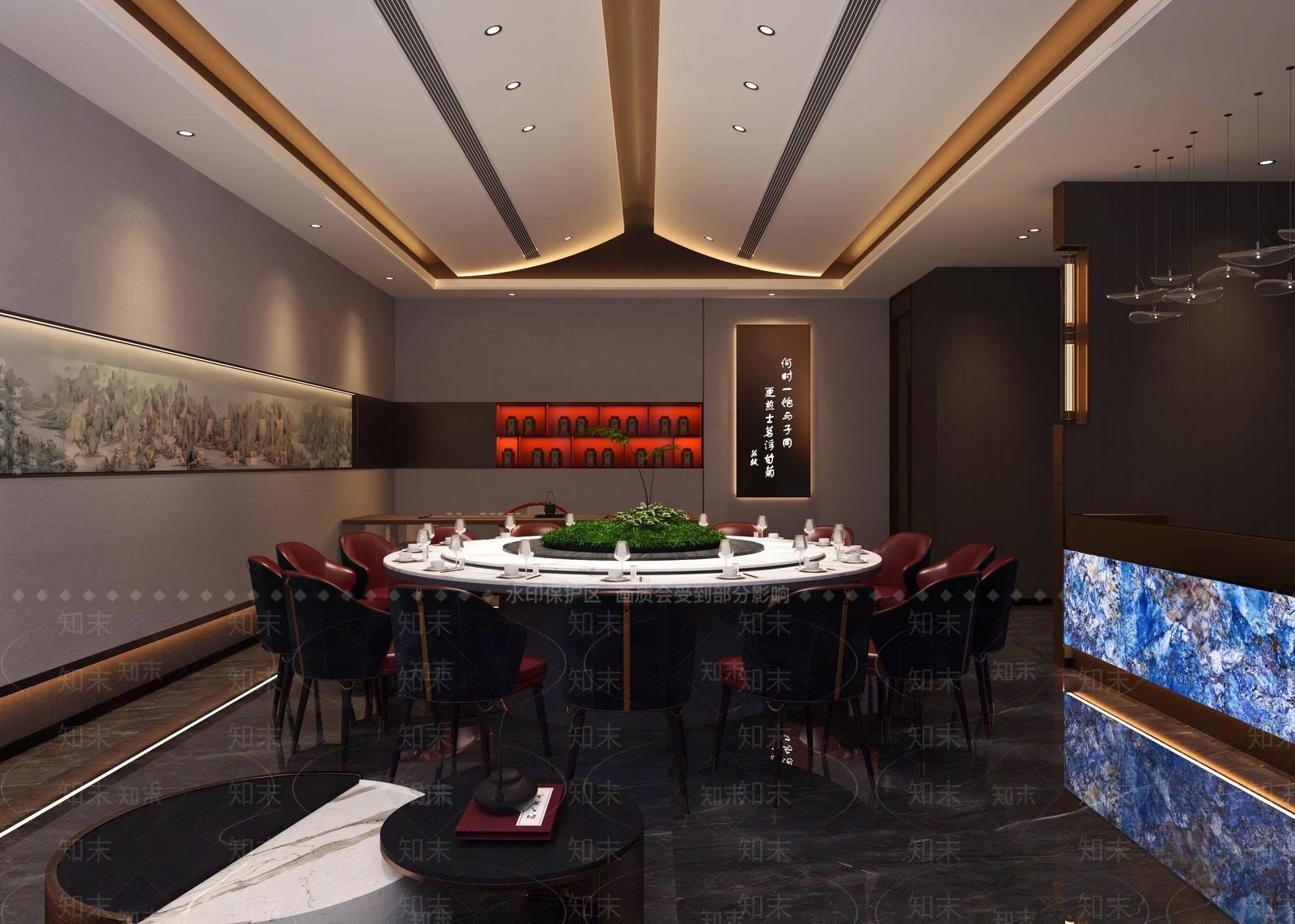 新中式包厢3D模型下载【ID:1148748952】_知末3d模型网