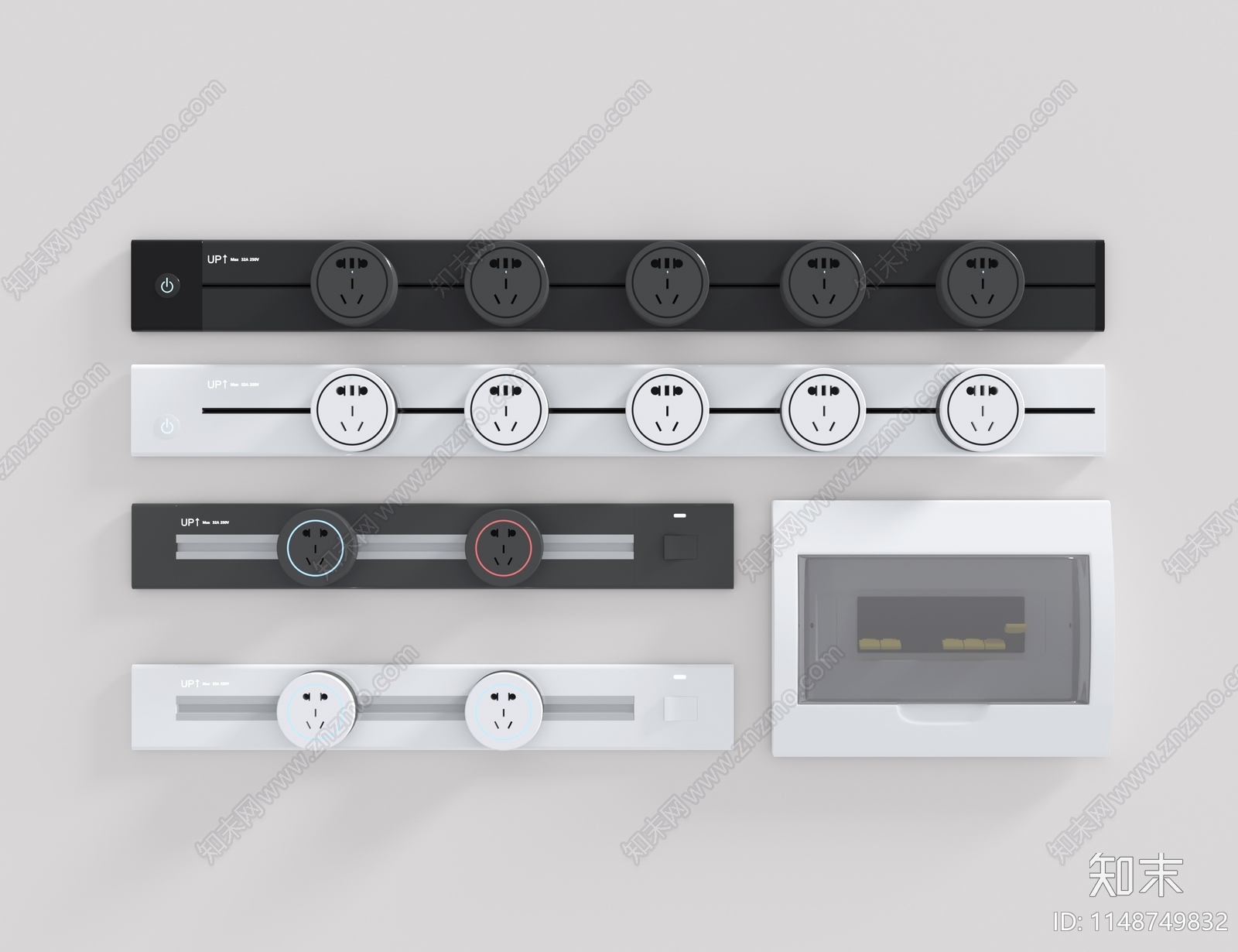 现代轨道开关插座组合SU模型下载【ID:1148749832】