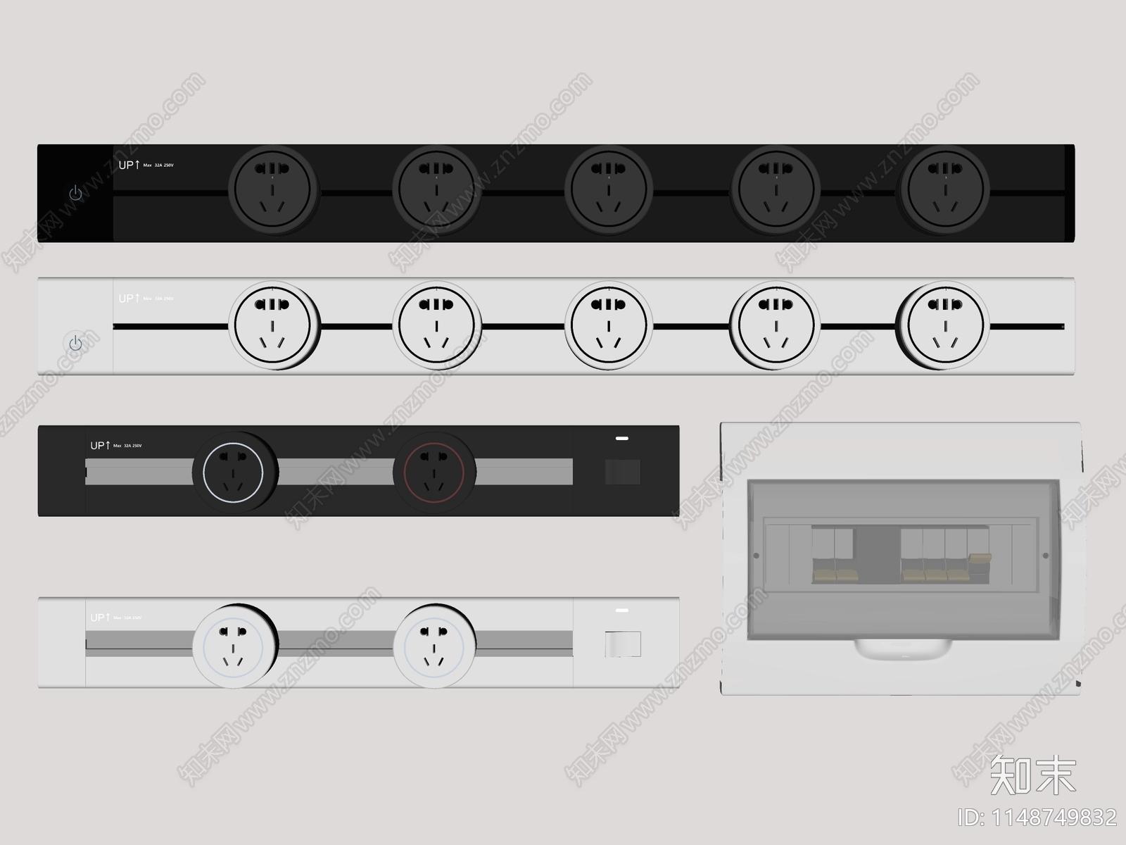 现代轨道开关插座组合SU模型下载【ID:1148749832】