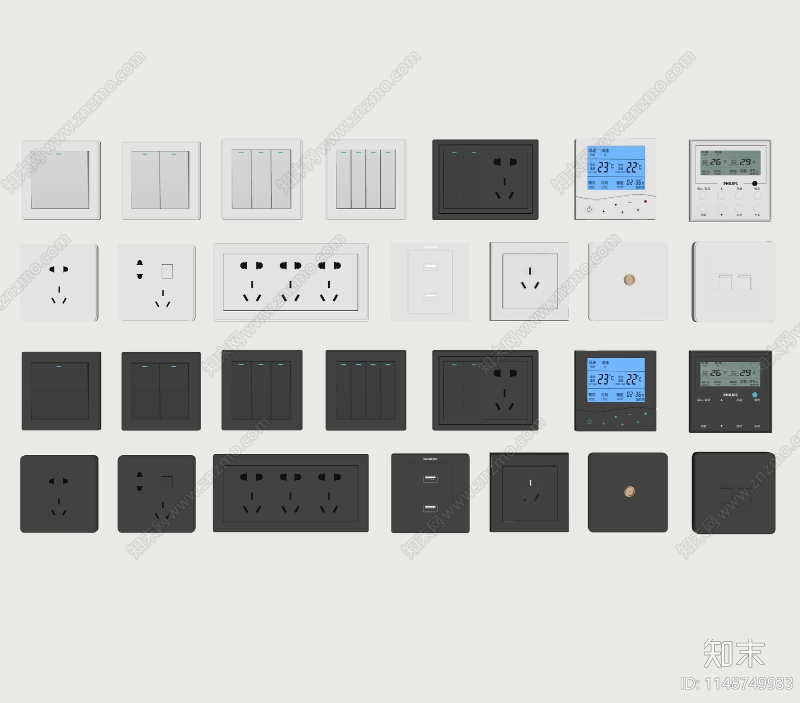 现代开关插座集合SU模型下载【ID:1148749933】
