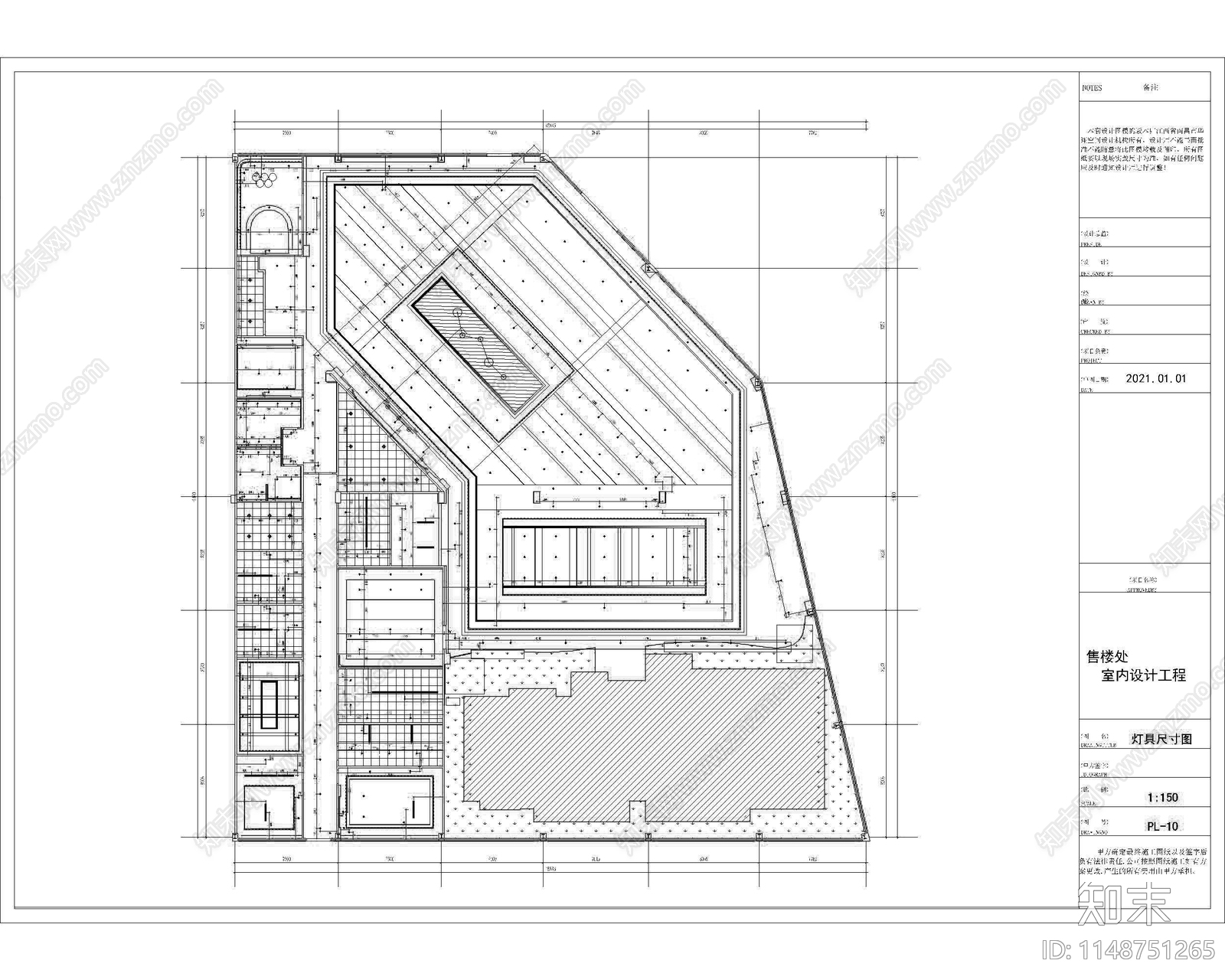 江督府售楼处室内cad施工图下载【ID:1148751265】