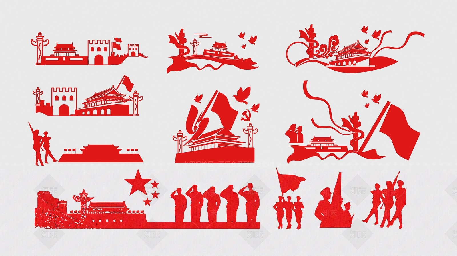 中式天安门墙饰挂件3D模型下载【ID:1148751813】