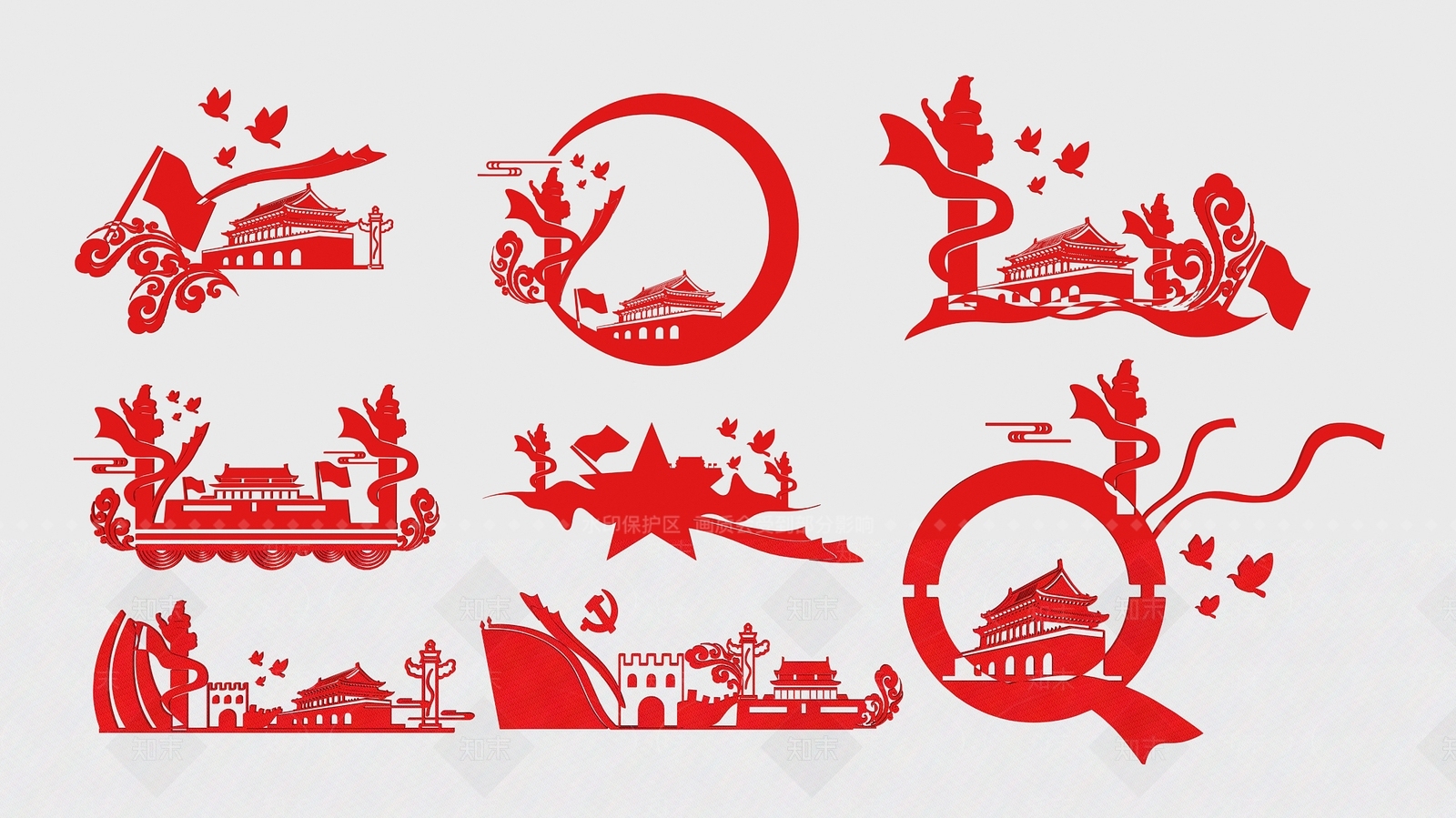 中式天安门墙饰挂件3D模型下载【ID:1148751944】