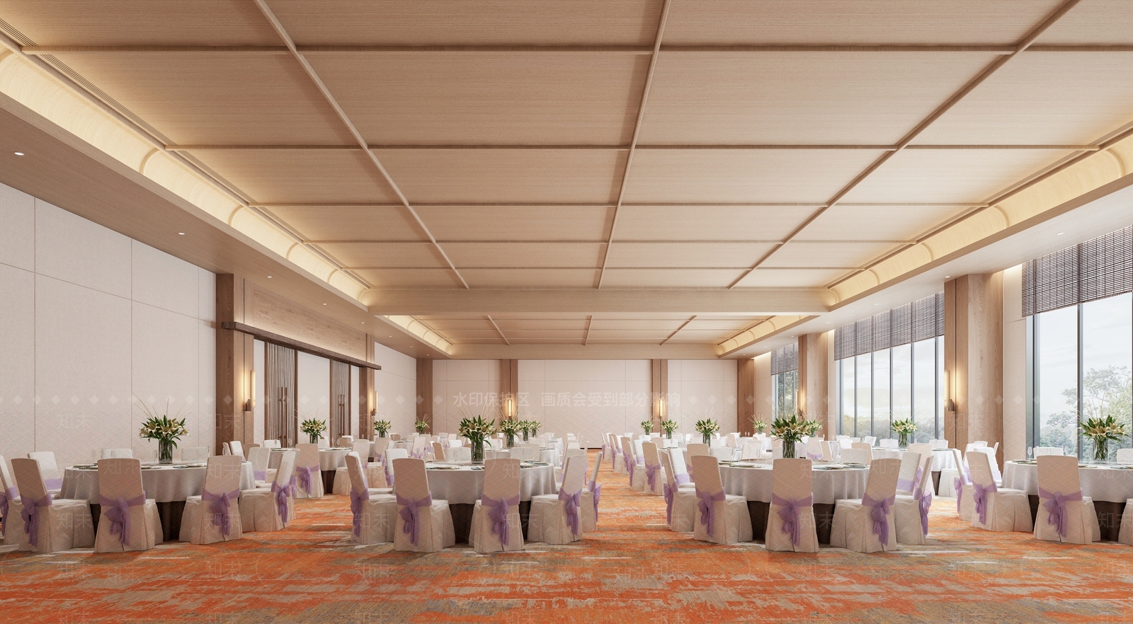 现代酒店宴会厅SU模型下载【ID:1148753270】