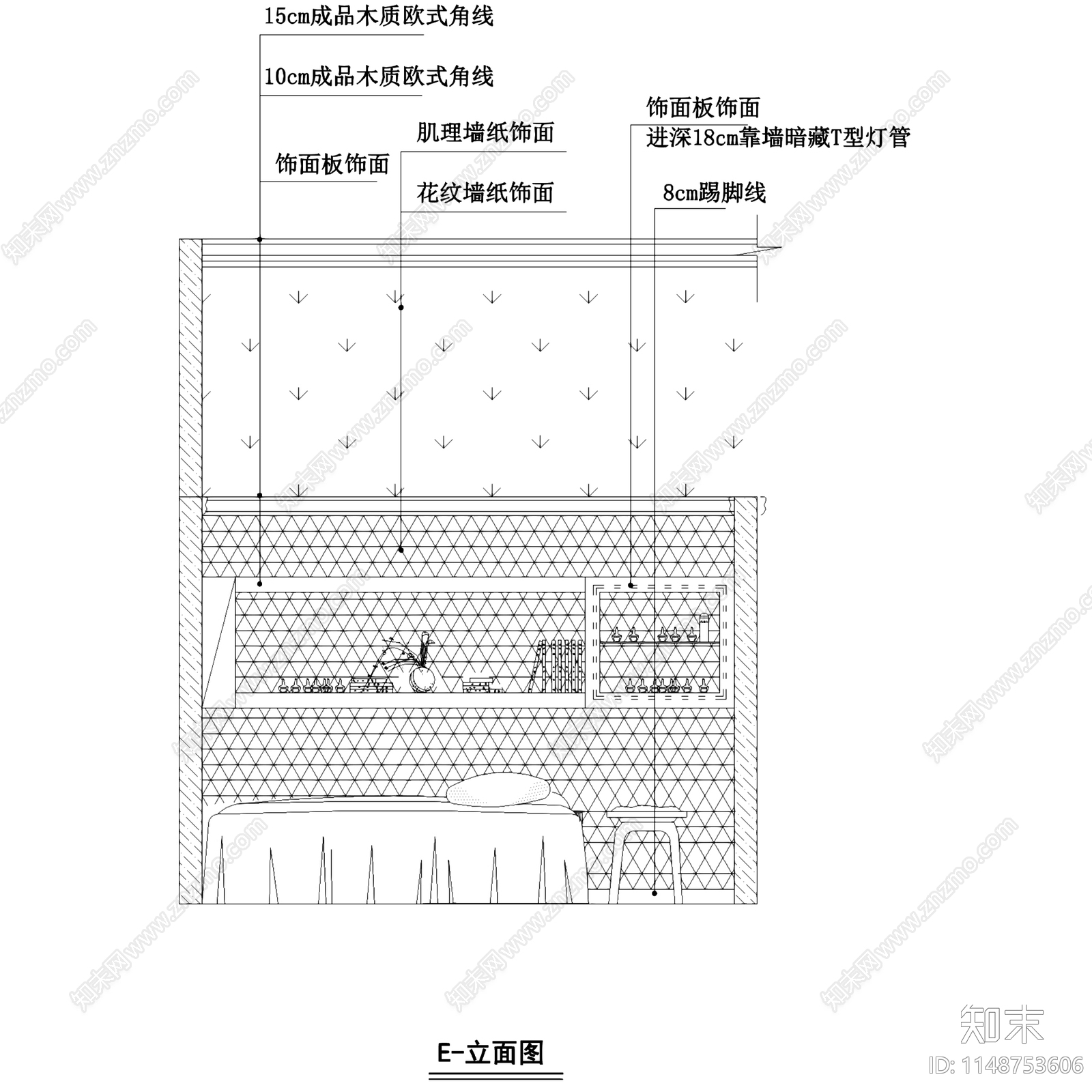 金艾艺甲舒适馆美甲店室内cad施工图下载【ID:1148753606】