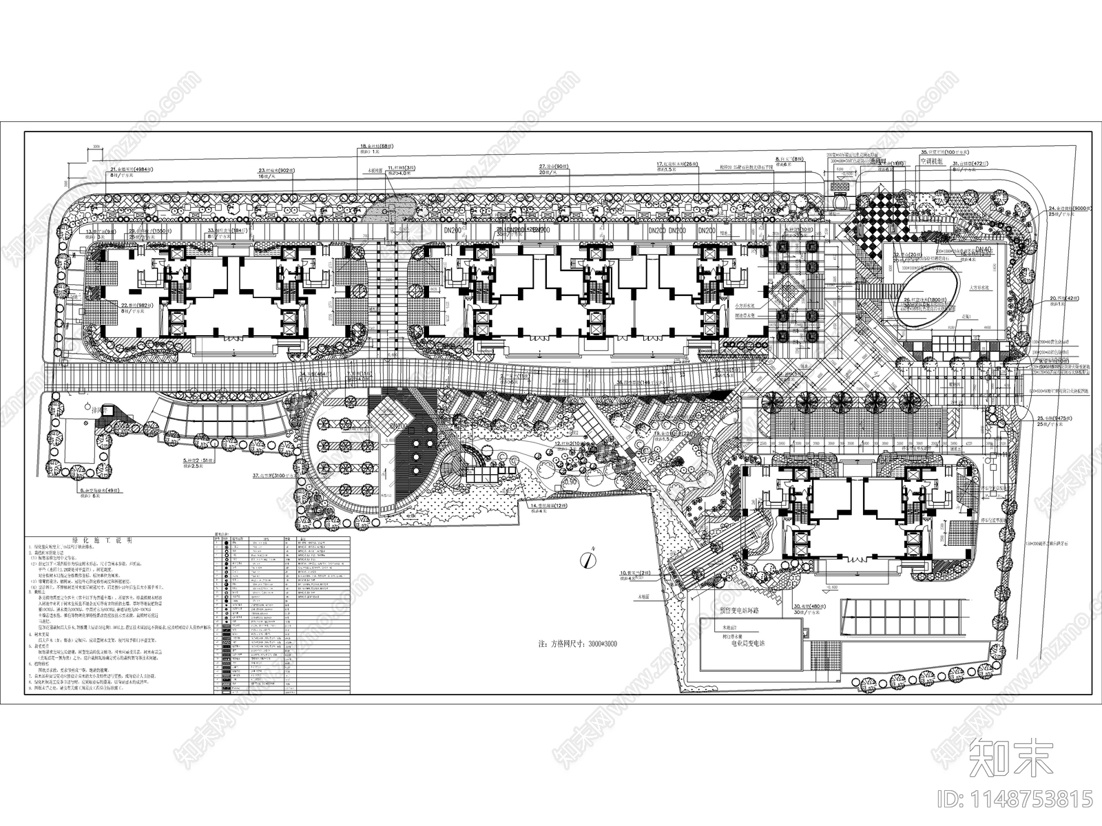 72套精选小区花园景观平面图cad施工图下载【ID:1148753815】