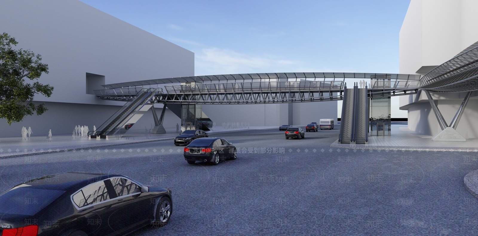 现代人行天桥SU模型下载【ID:1148756140】