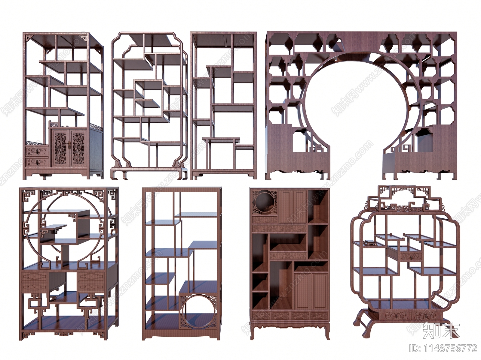 新中式博古架SU模型下载【ID:1148756772】