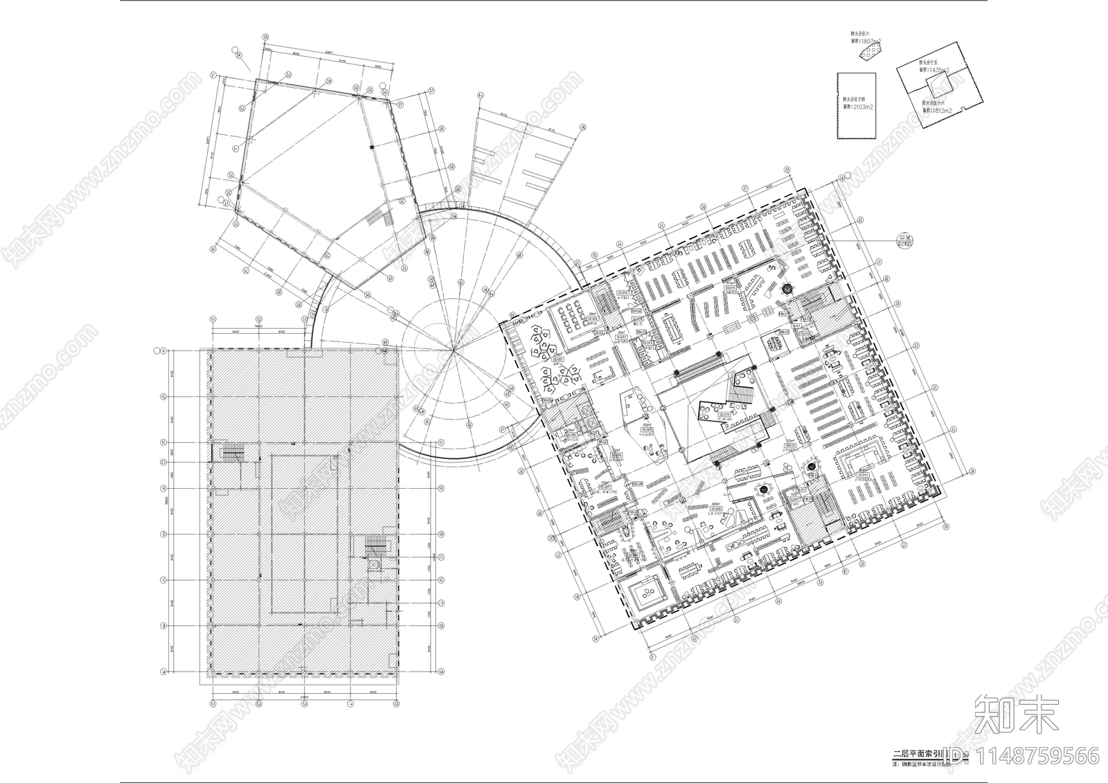 图书馆文化场馆建筑cad施工图下载【ID:1148759566】