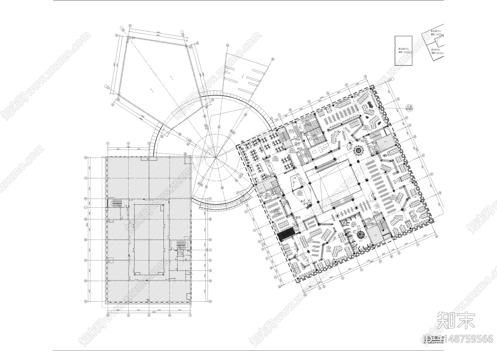 图书馆文化场馆建筑cad施工图下载【ID:1148759566】