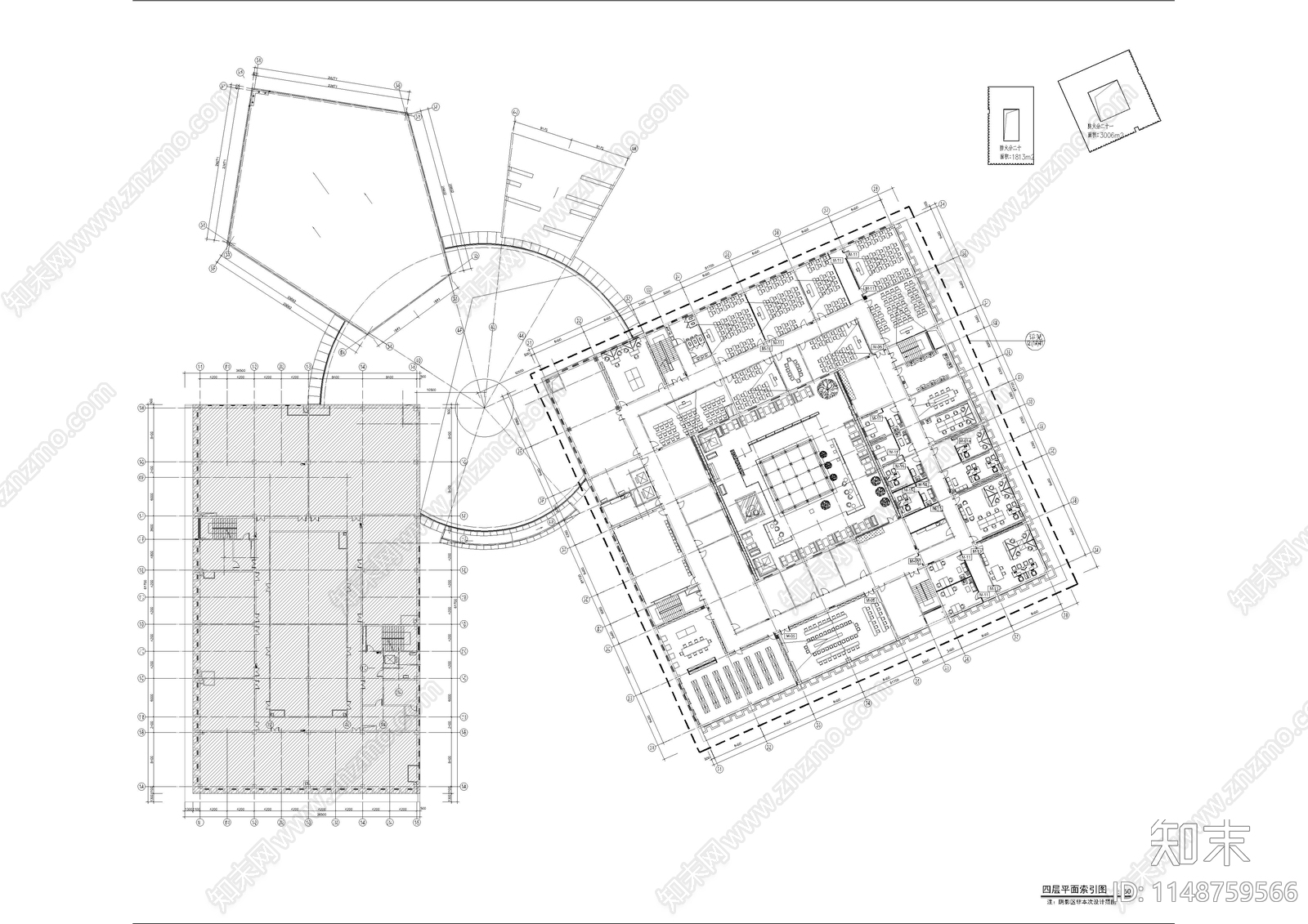 图书馆文化场馆建筑cad施工图下载【ID:1148759566】