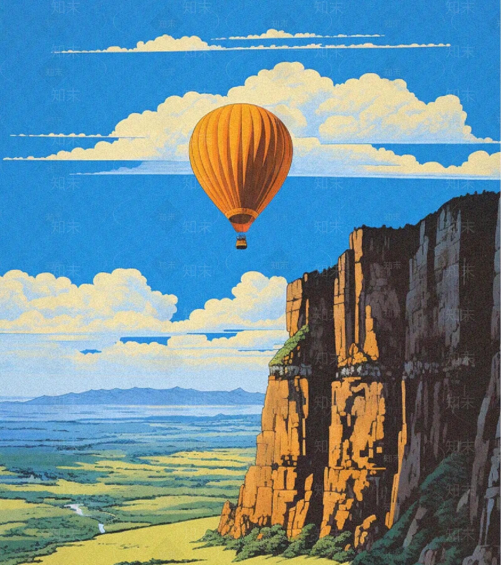 儿童热气球插画装饰画贴图下载【ID:1148759624】