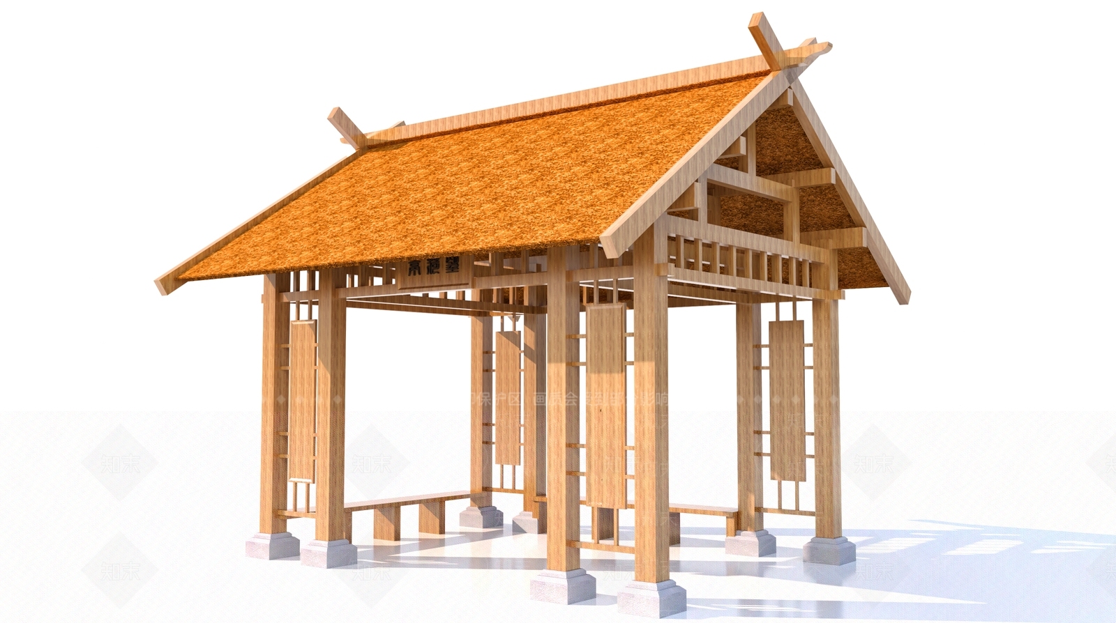 中式古建亭子3D模型下载【ID:1148760107】