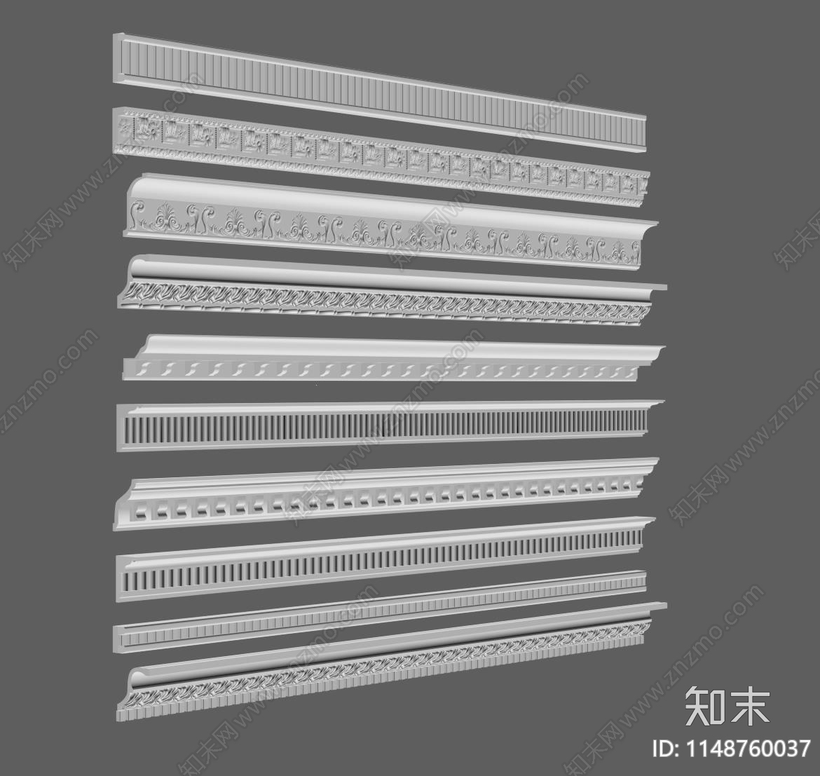 法式石膏线SU模型下载【ID:1148760037】