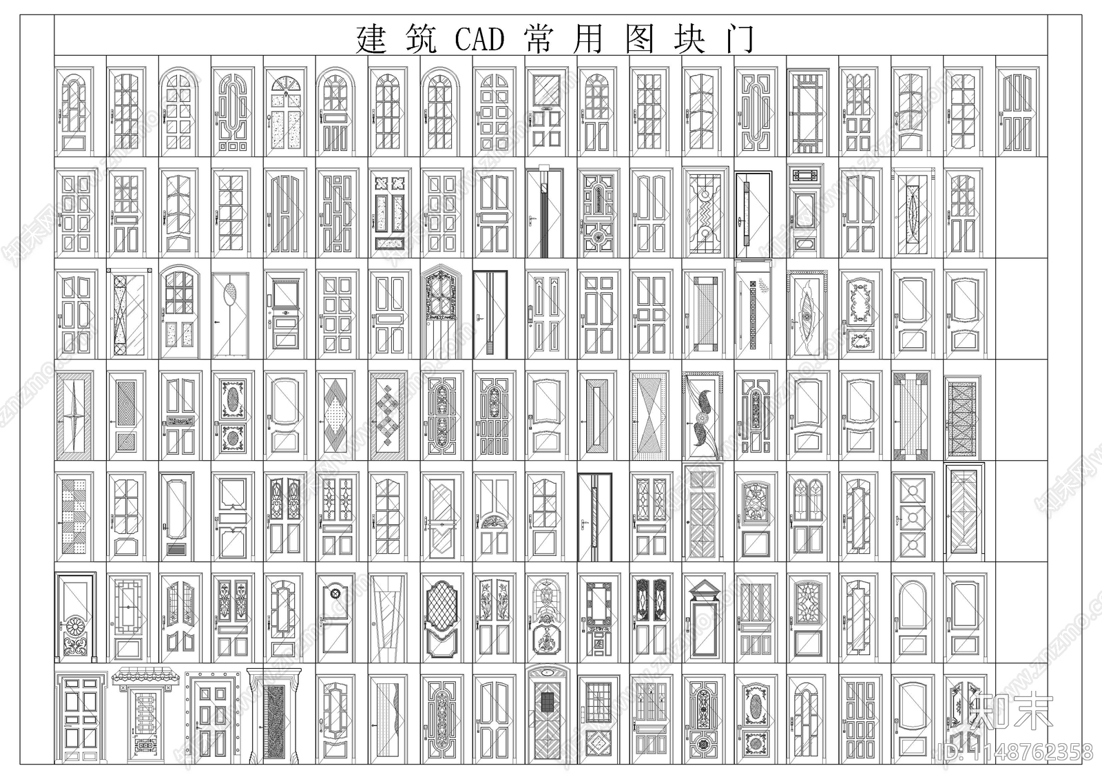 建筑门cad施工图下载【ID:1148762358】