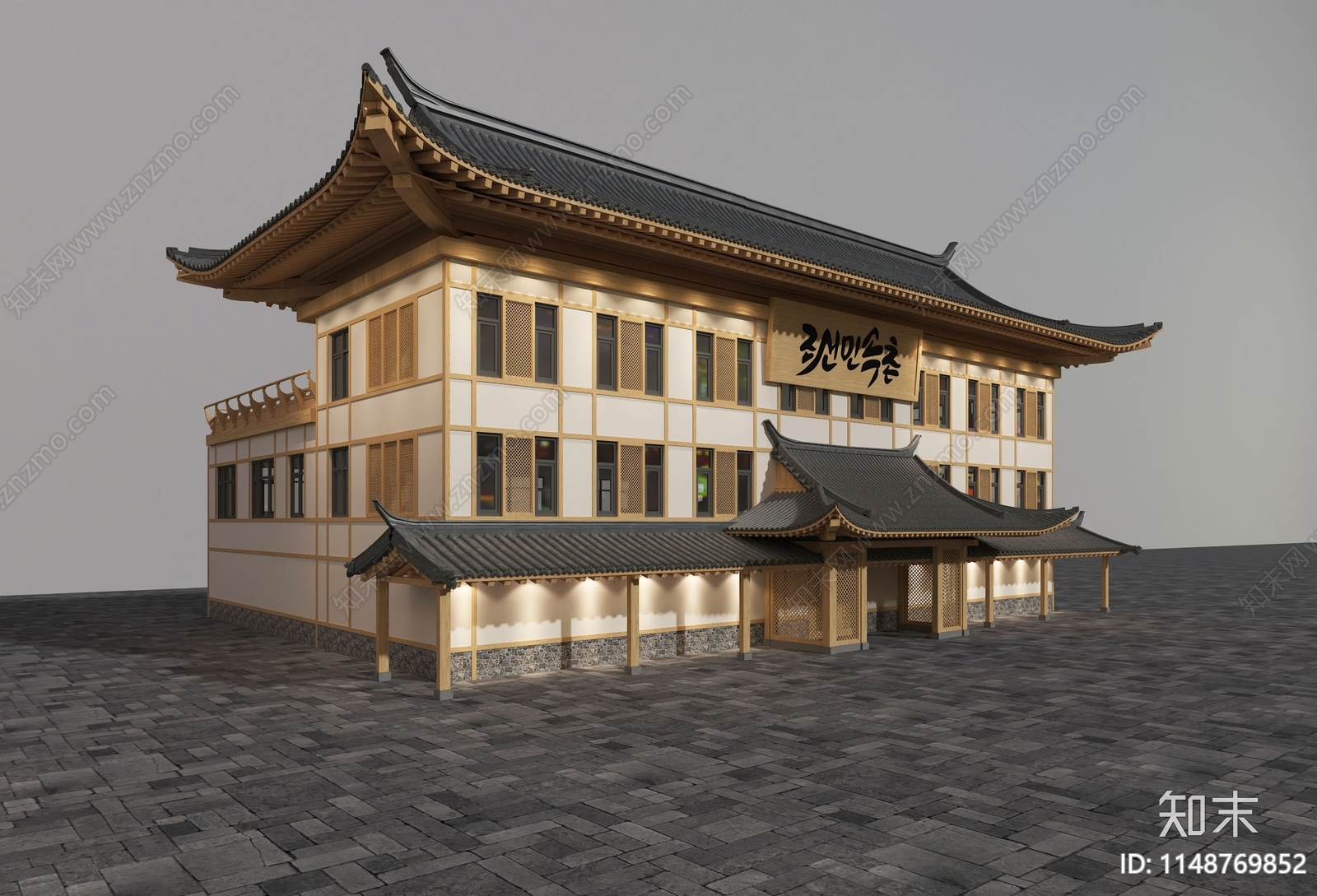 中式古建筑3D模型下载【ID:1148769852】