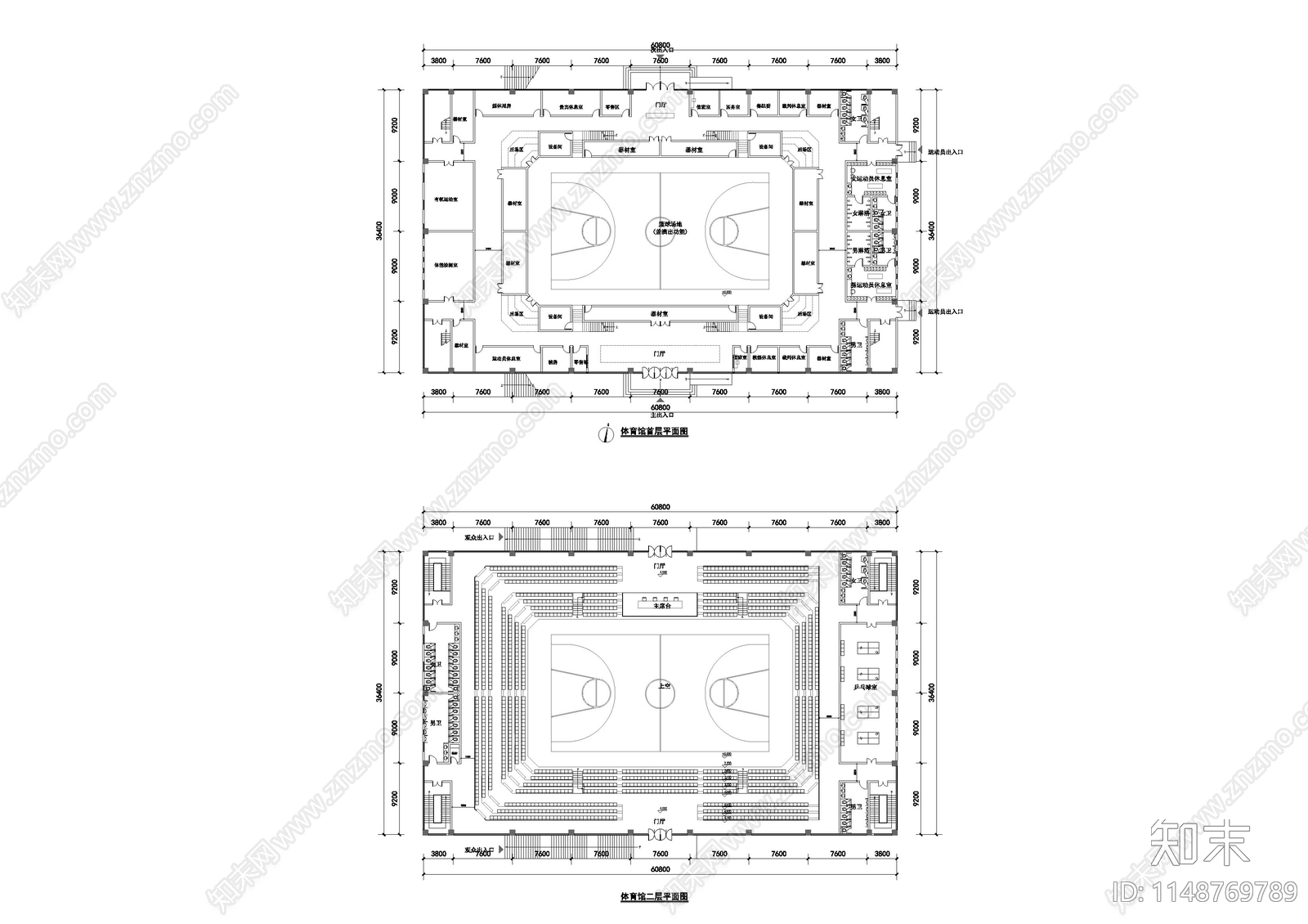 体育馆建筑总平图cad施工图下载【ID:1148769789】