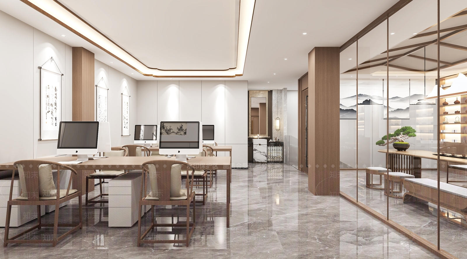 新中式接待室3D模型下载【ID:1214134500】