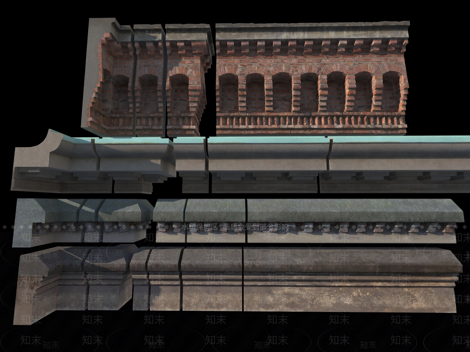 中式屋檐3D模型下载【ID:1148776606】