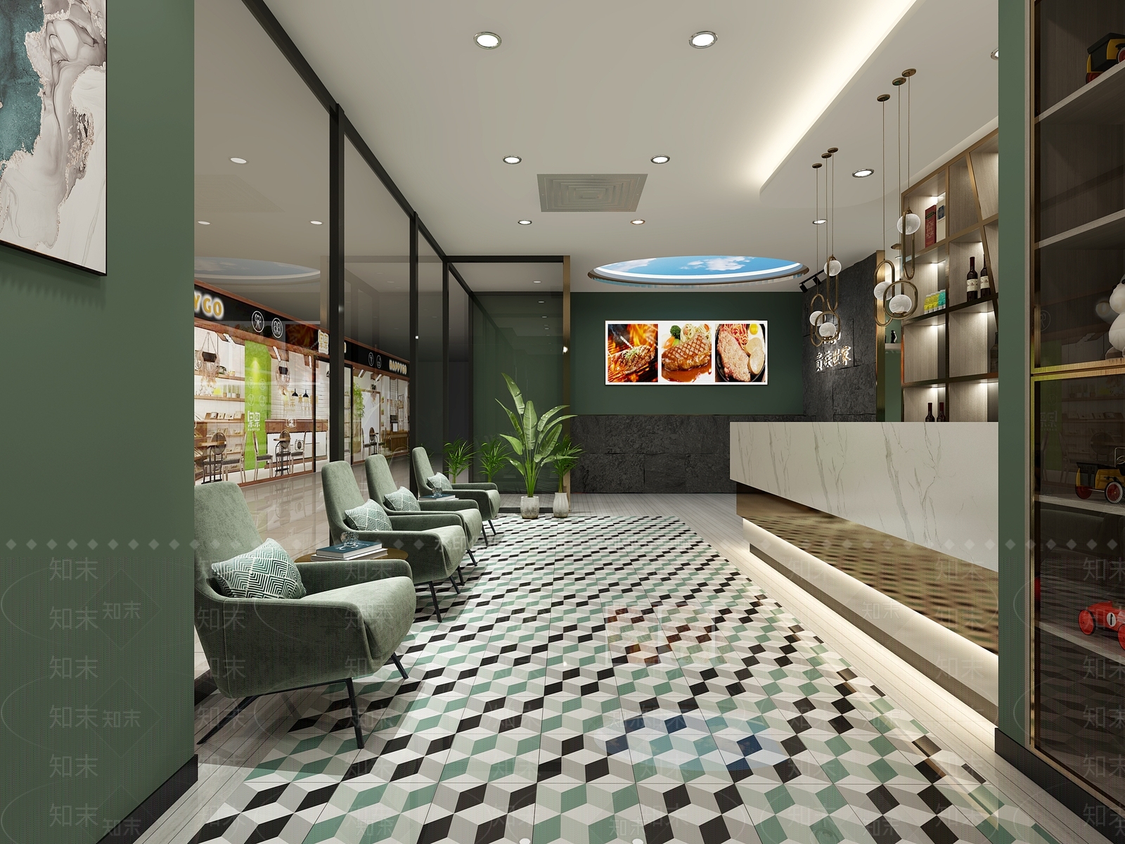 现代西餐厅3D模型下载【ID:1148777196】