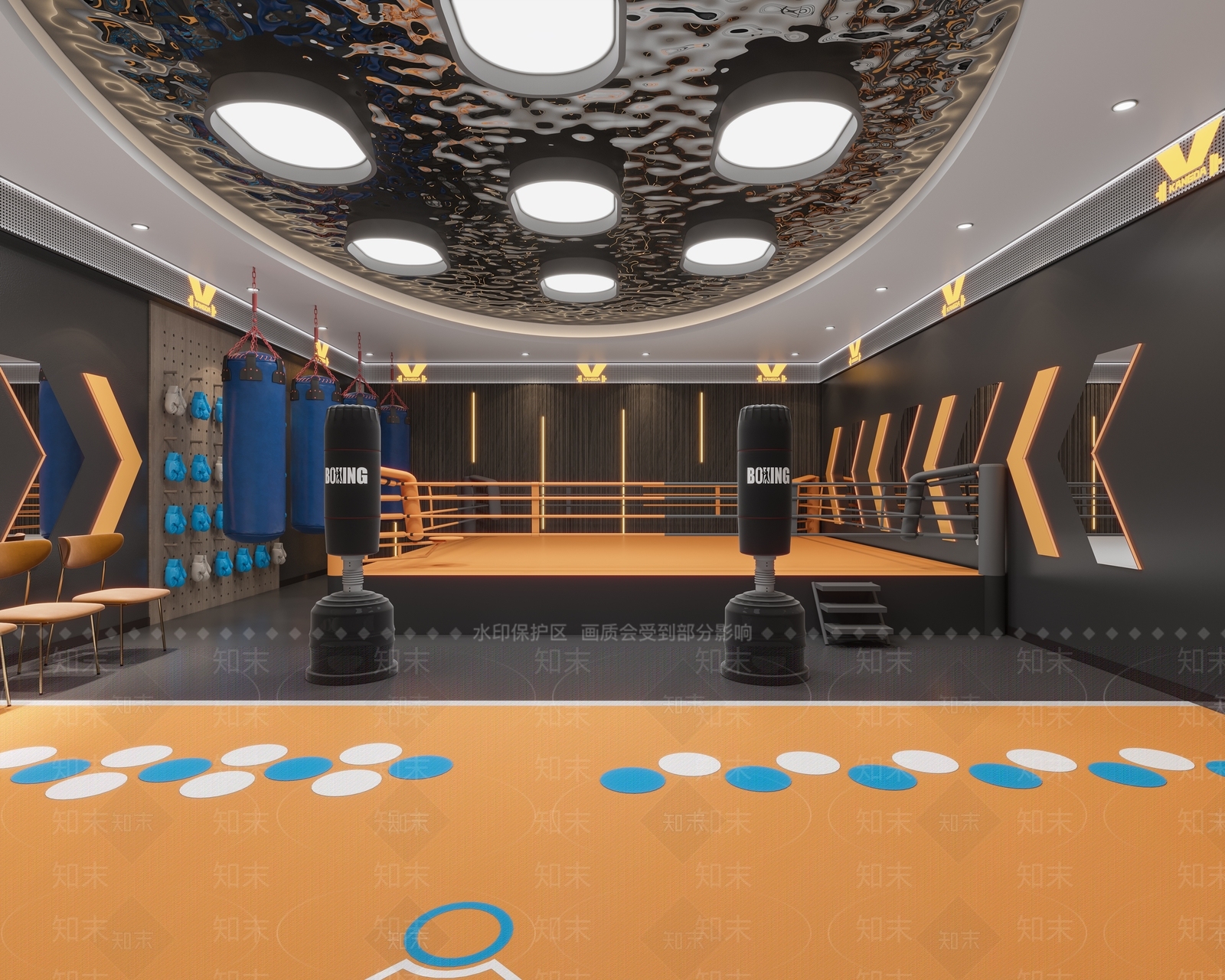 现代拳击室3D模型下载【ID:1148786462】