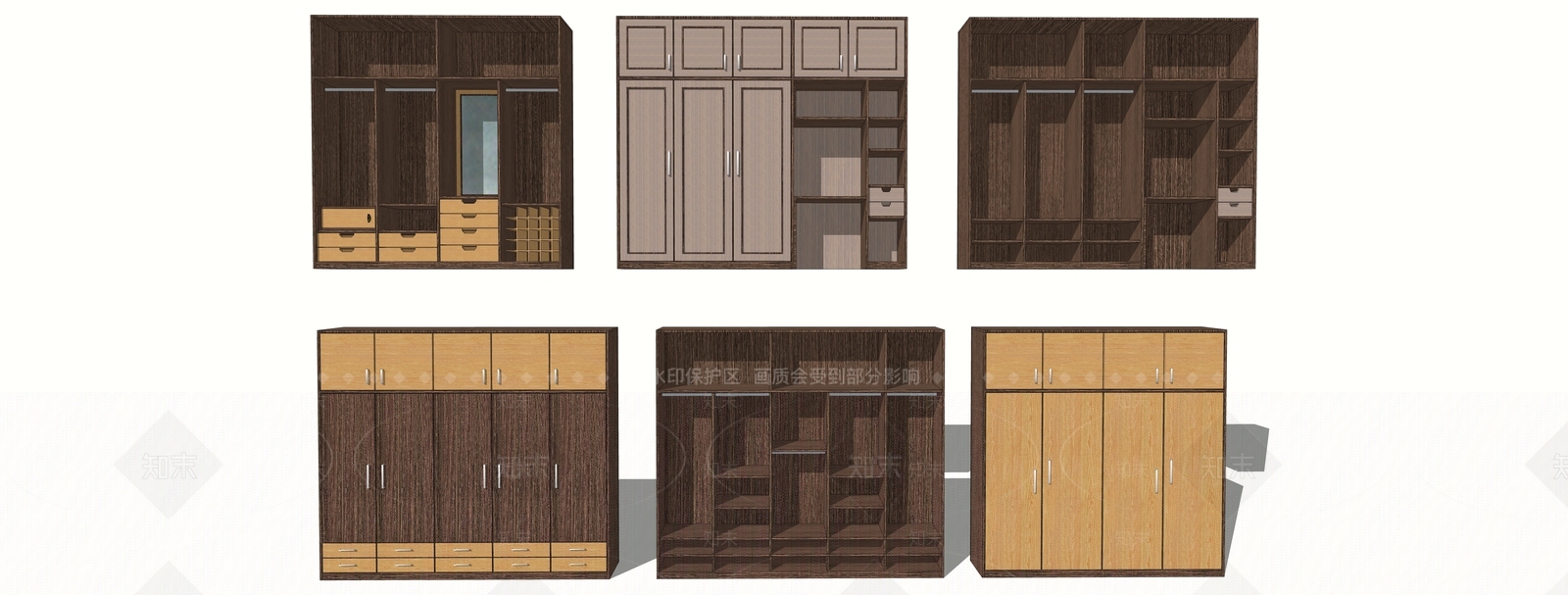 现代风格衣柜SU模型下载【ID:1148788134】