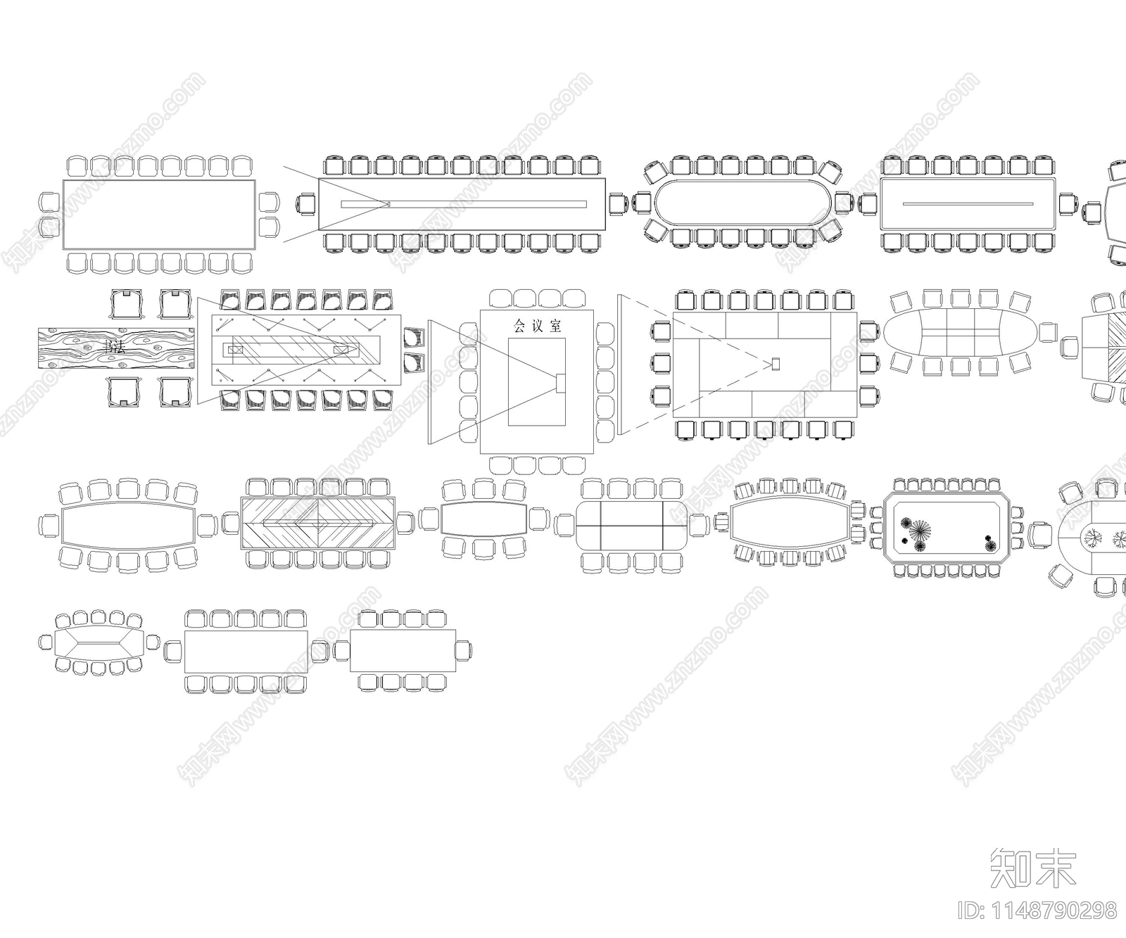 办公家具cad施工图下载【ID:1148790298】