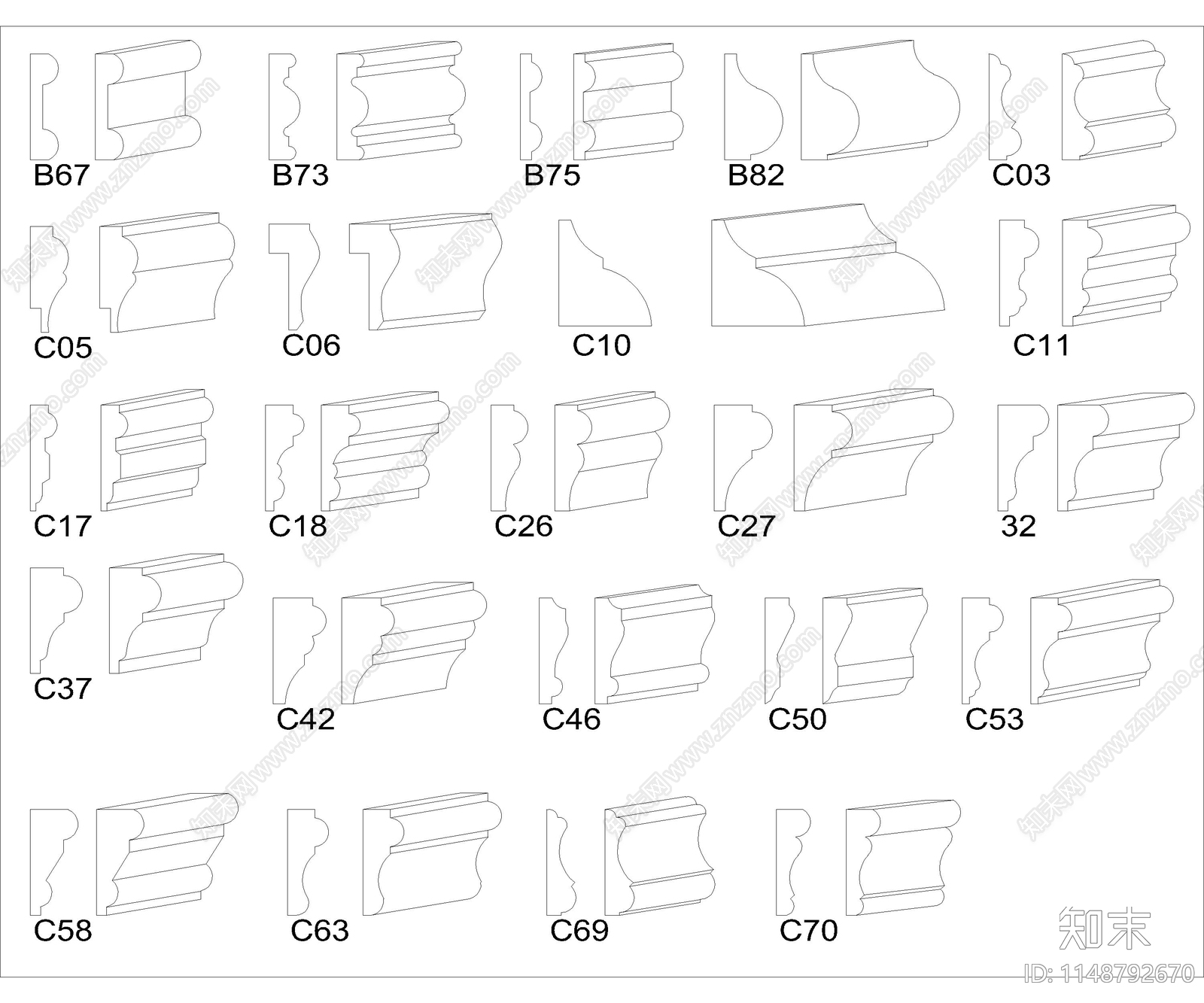 书桌家具墙角线施工图下载【ID:1148792670】