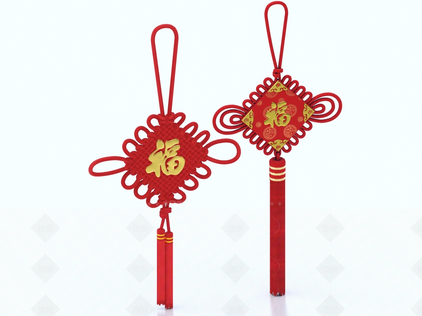 中式中国结墙饰3D模型下载【ID:1148793939】