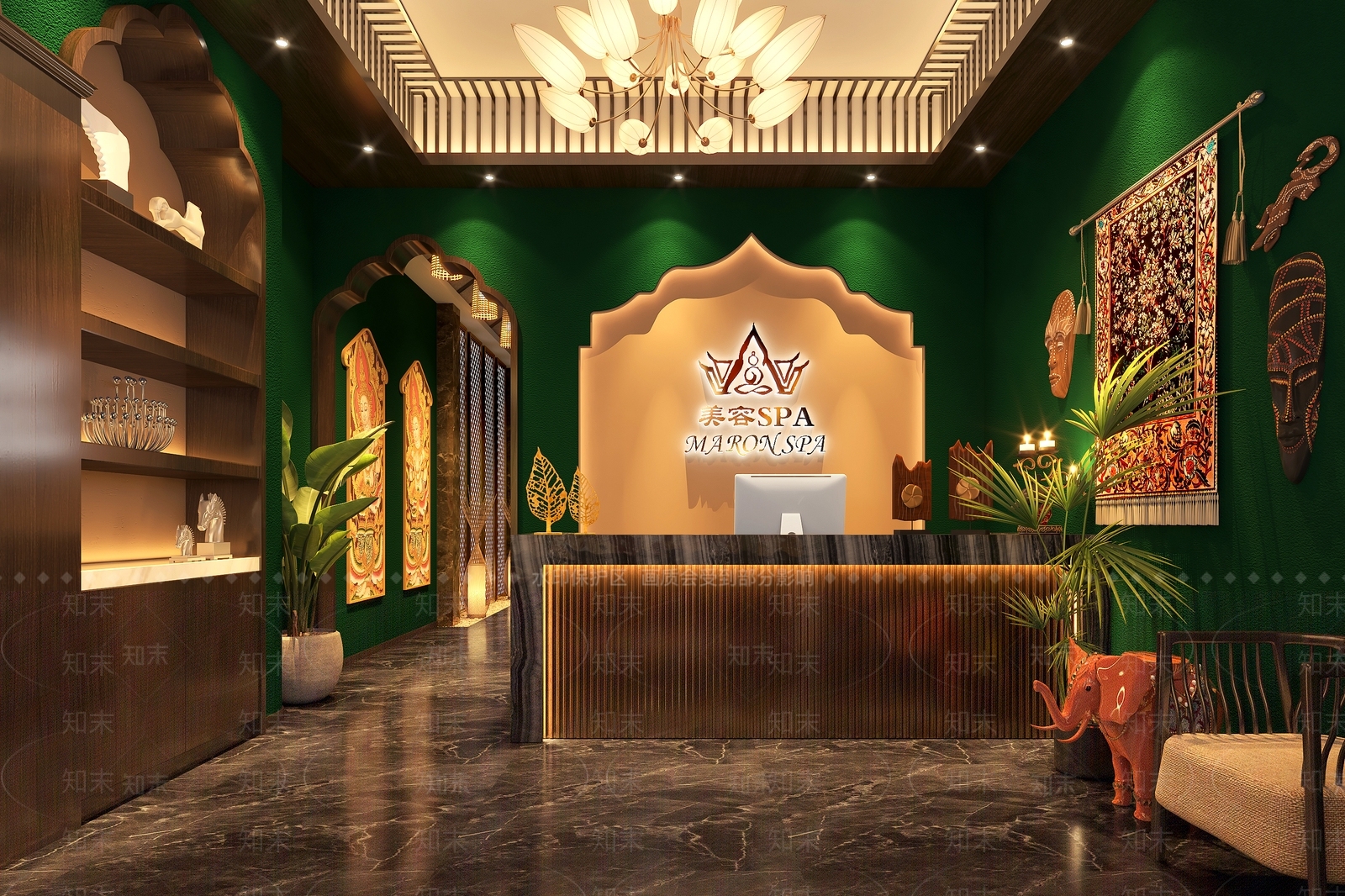 东南亚泰式美容院前厅3D模型下载【ID:1148799918】