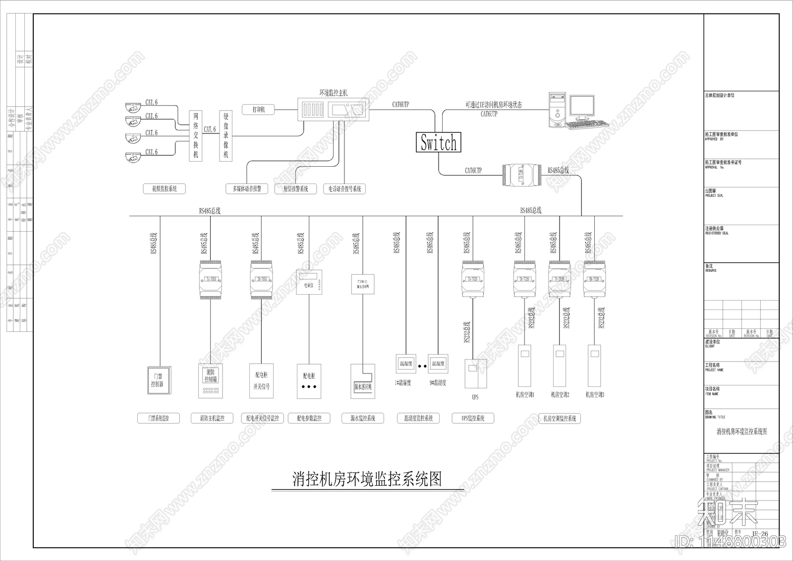 消控机房cad施工图下载【ID:1148800303】