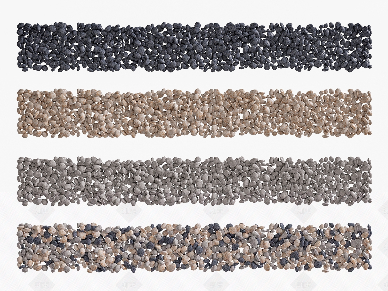 现代石头石子鹅卵石SU模型下载【ID:1148802177】