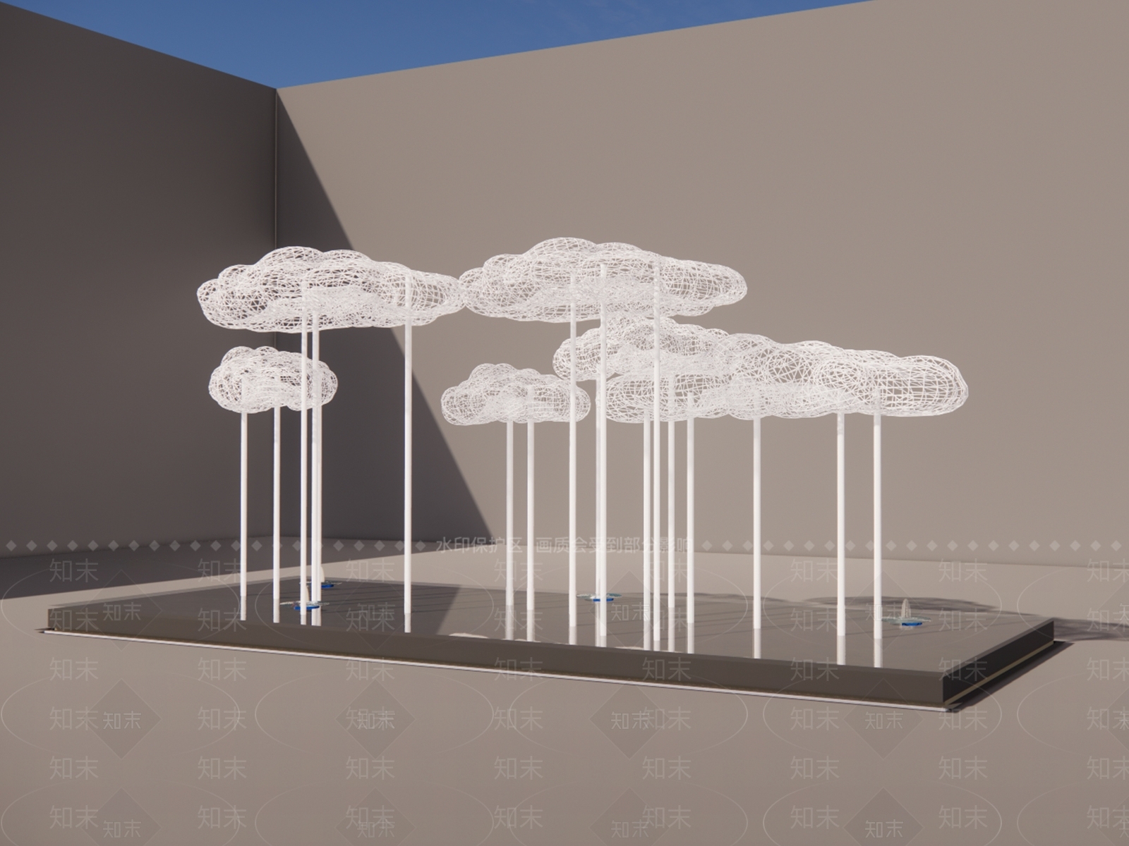 现代云朵雕塑SU模型下载【ID:1148802431】